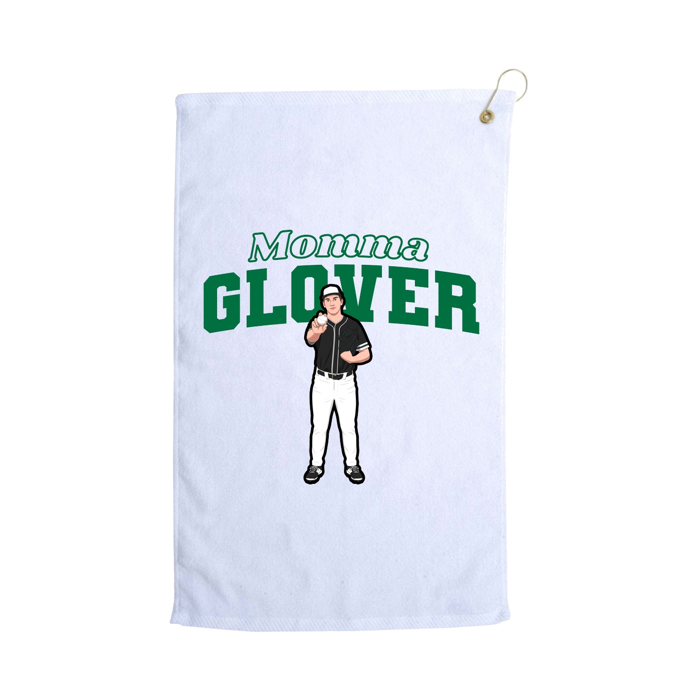 Golf Towel — Mothers Day Block in White