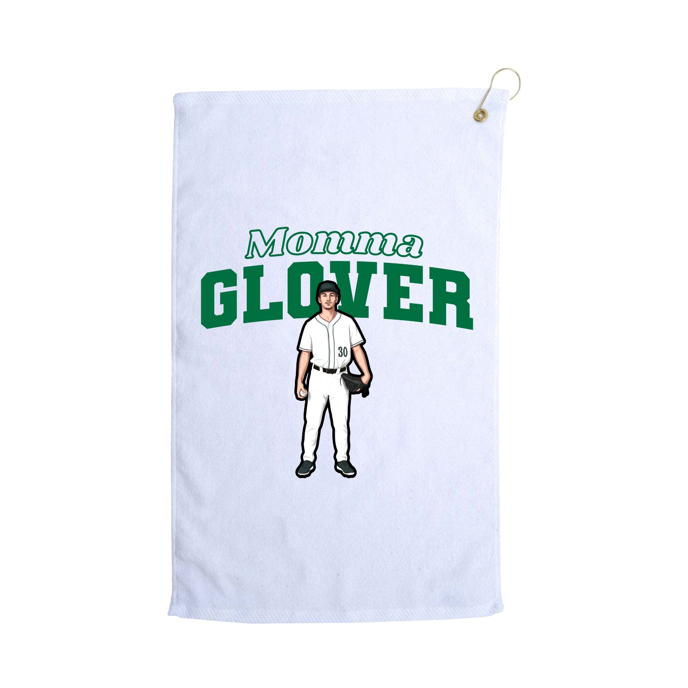 Golf Towel — Mothers Day Block in White