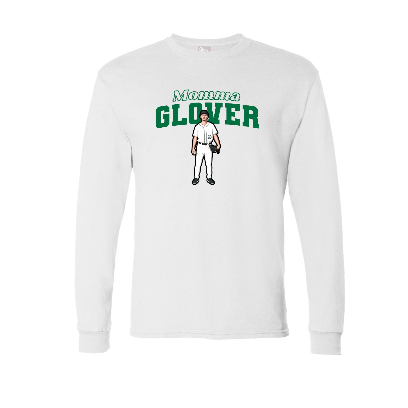 Long Sleeve Tee — Mothers Day Block in White