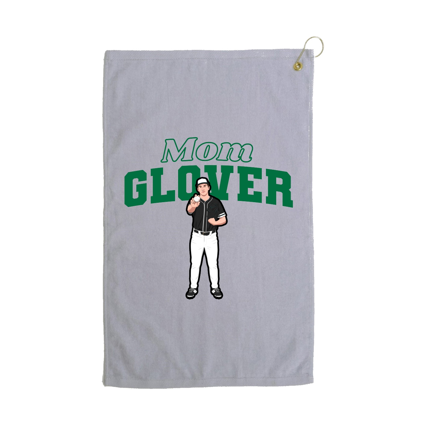 Golf Towel — Mothers Day Block in Grey