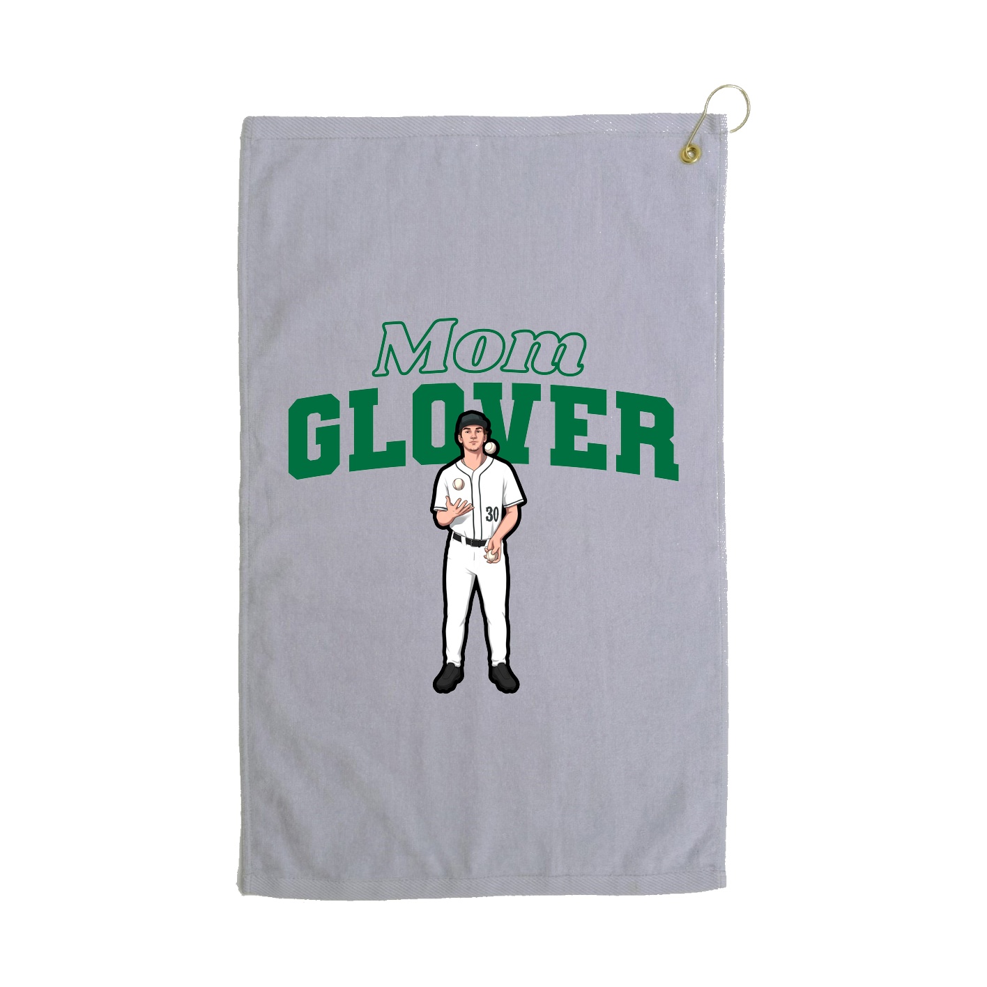 Golf Towel — Mothers Day Block in Grey