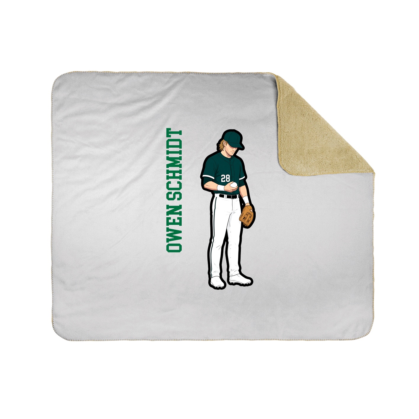 Throw Blanket — Name Vertical in White