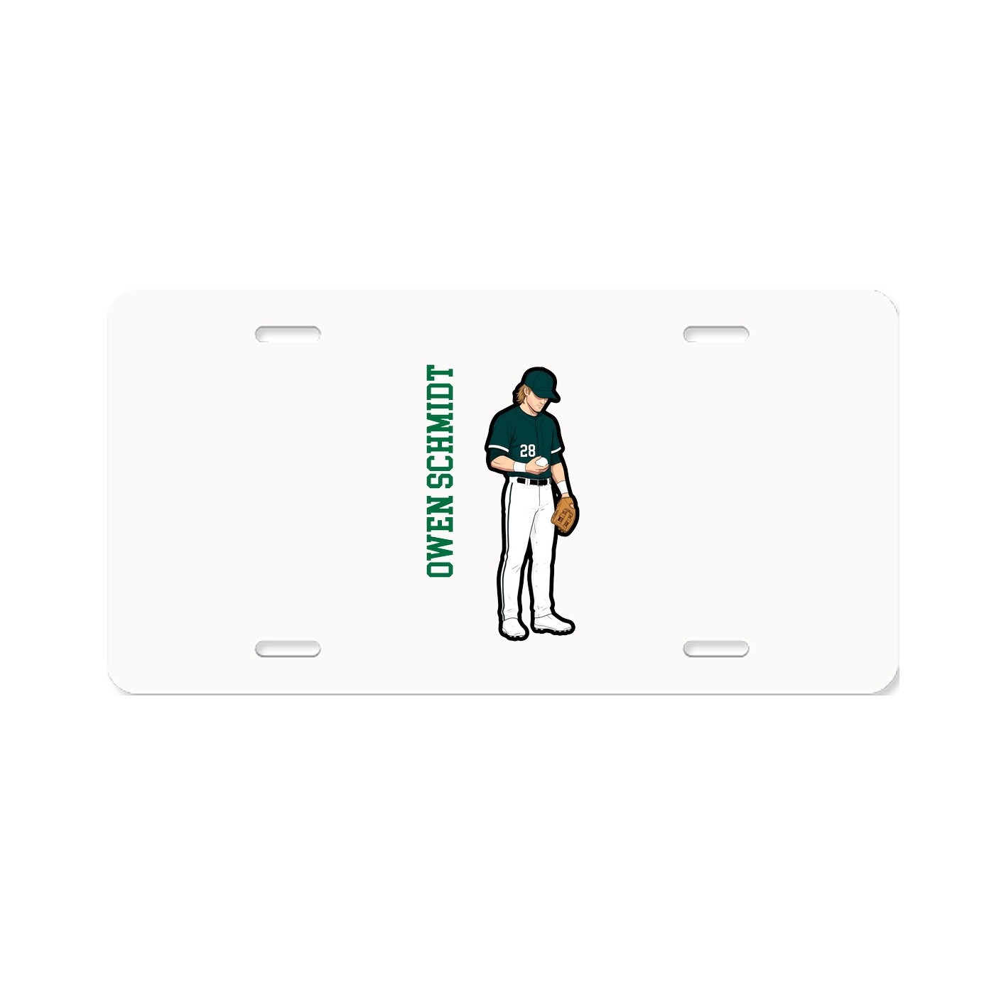 License Plate — Name Vertical in Classic