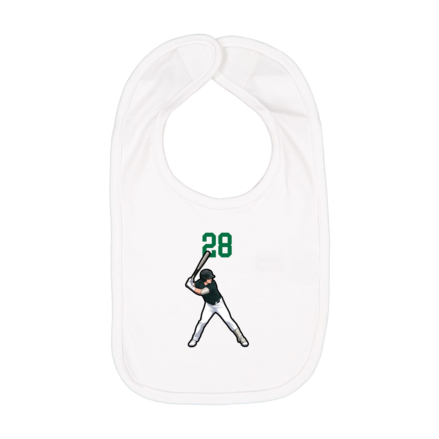 Infant Bib — Number Top in White