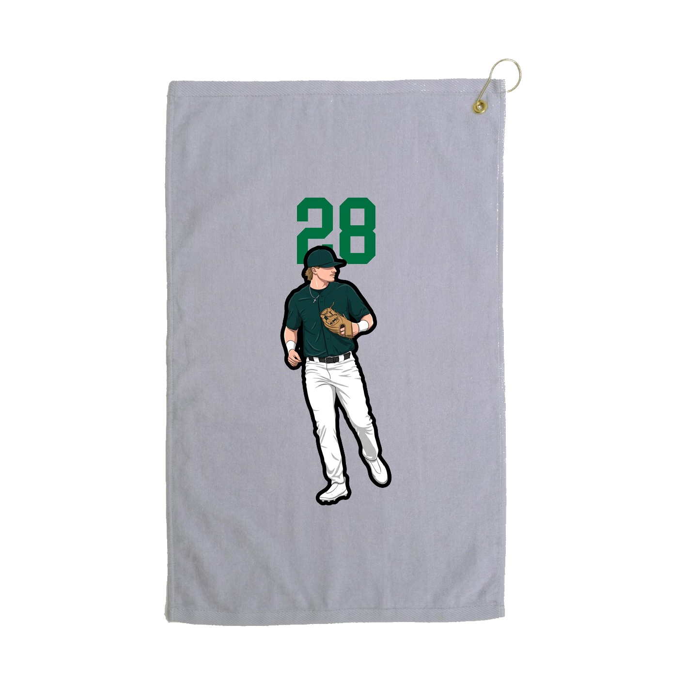 Golf Towel — Number Top in Grey