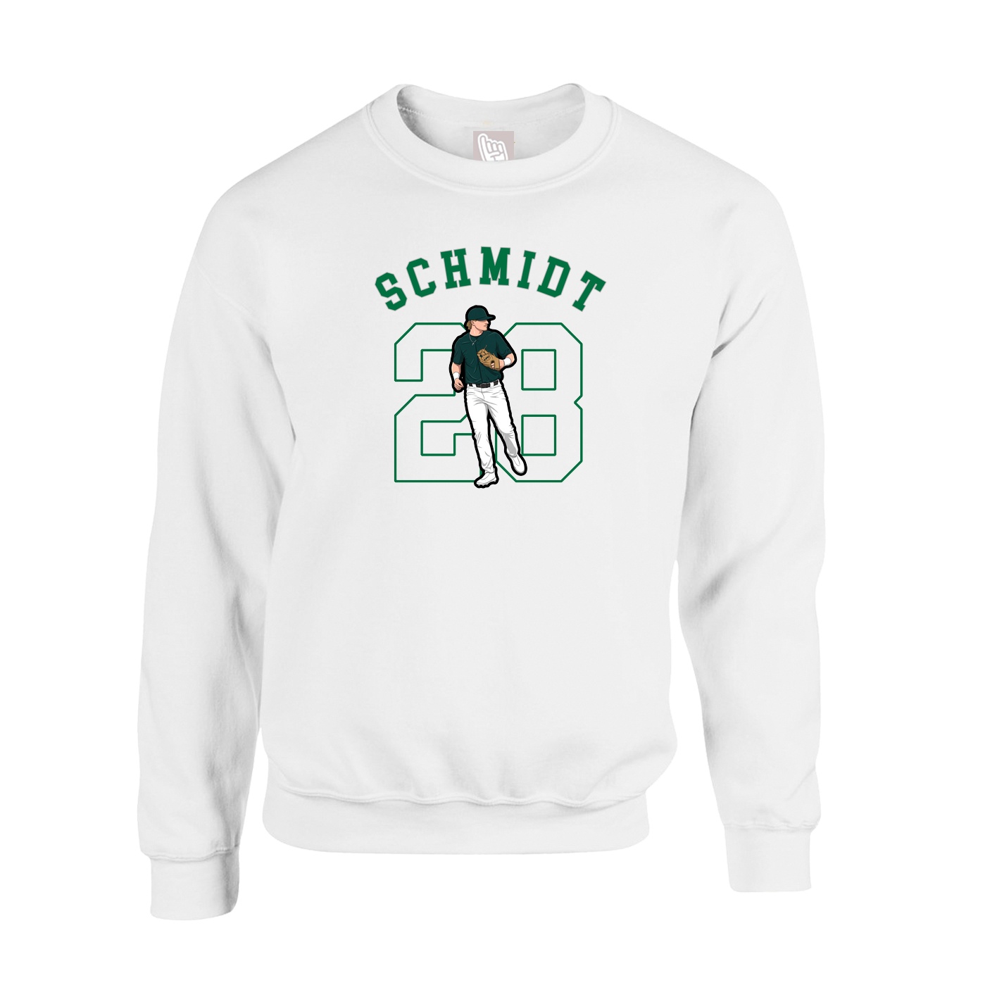 Fleece Crew — Shirsey Arch in White