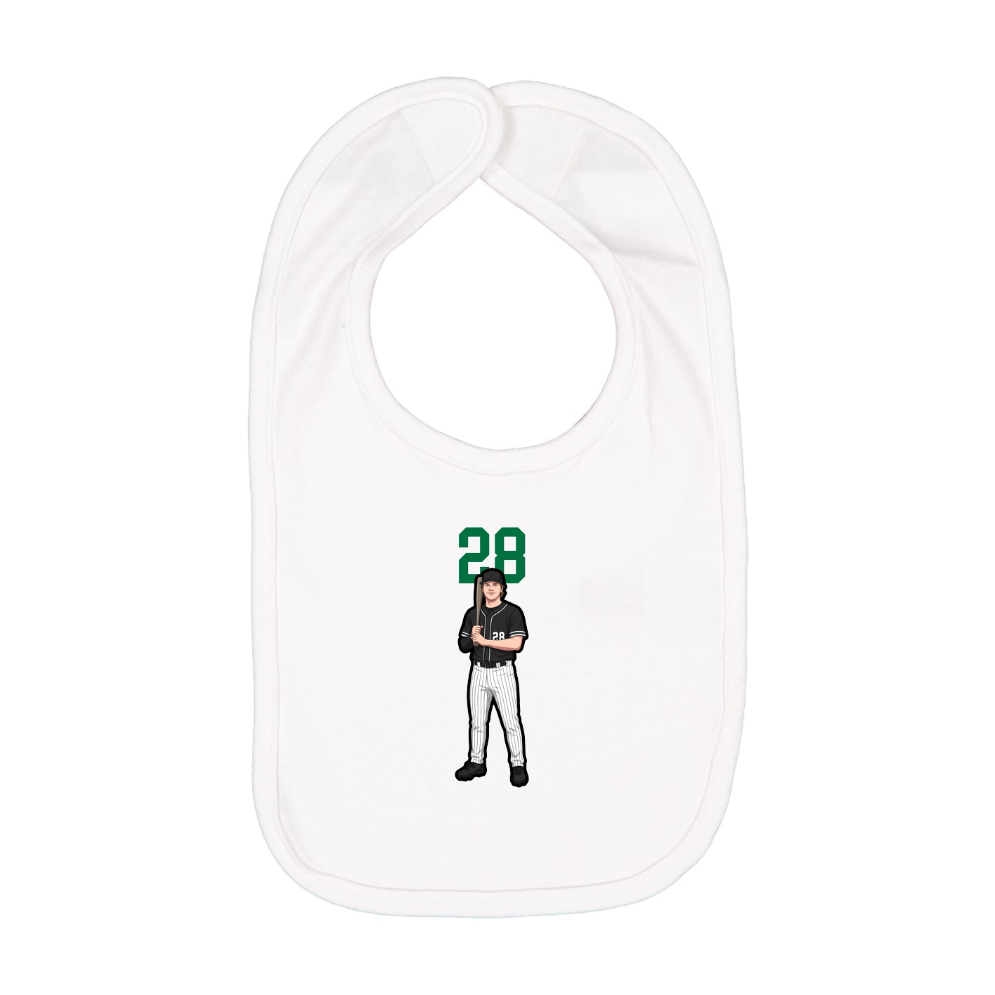 Infant Bib — Number Top in White