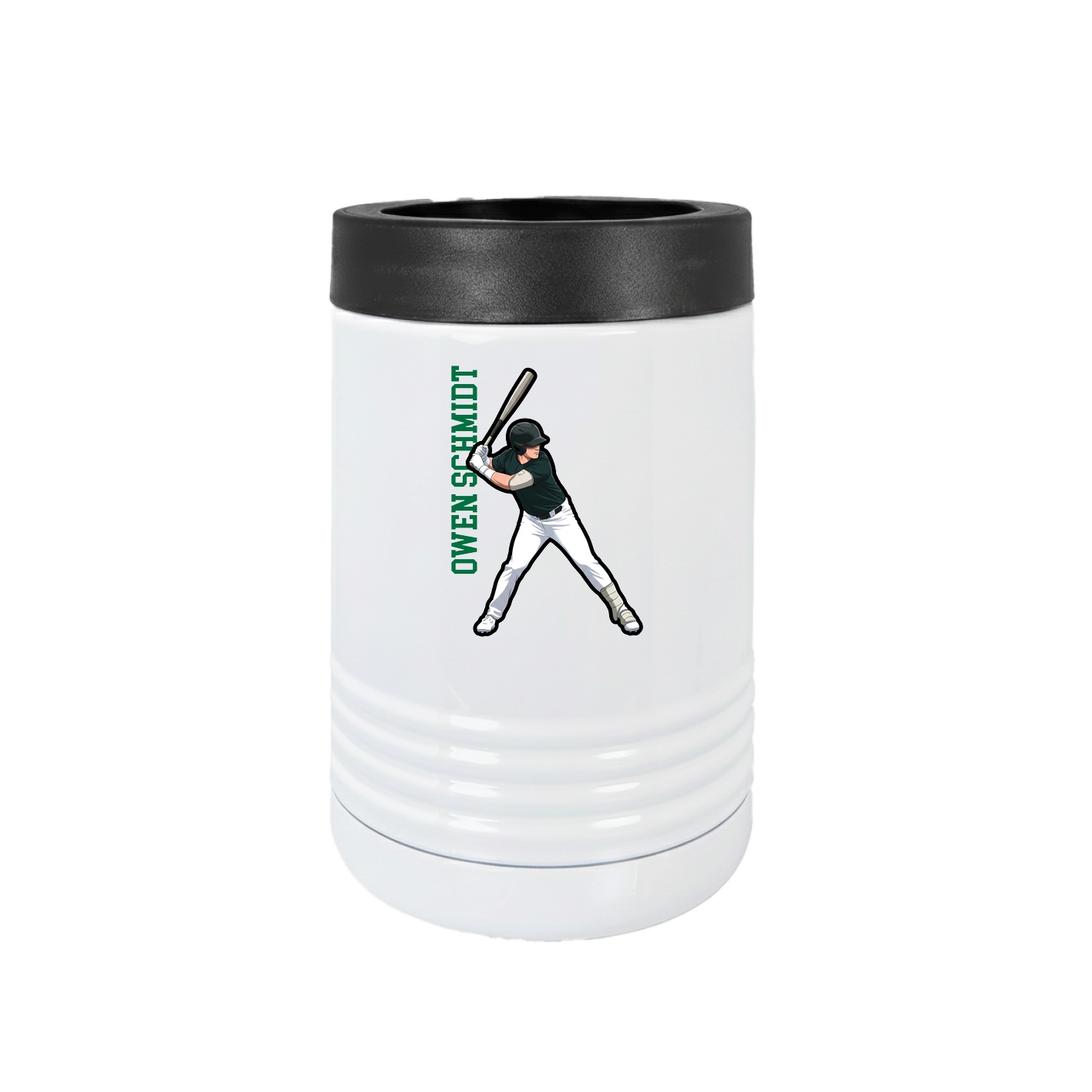 Beverage Holder — Name Vertical in White
