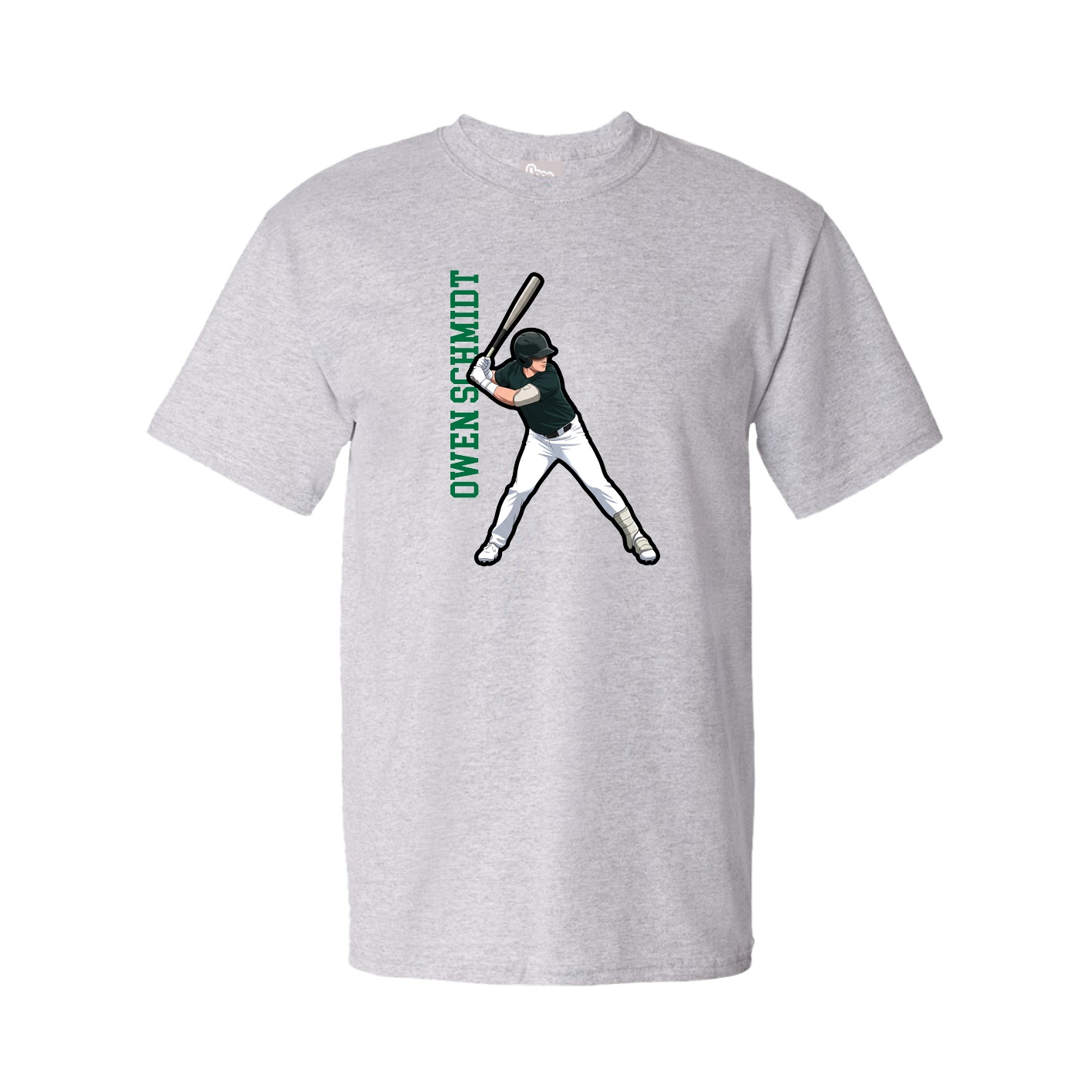 Youth Tee — Name Vertical in Grey