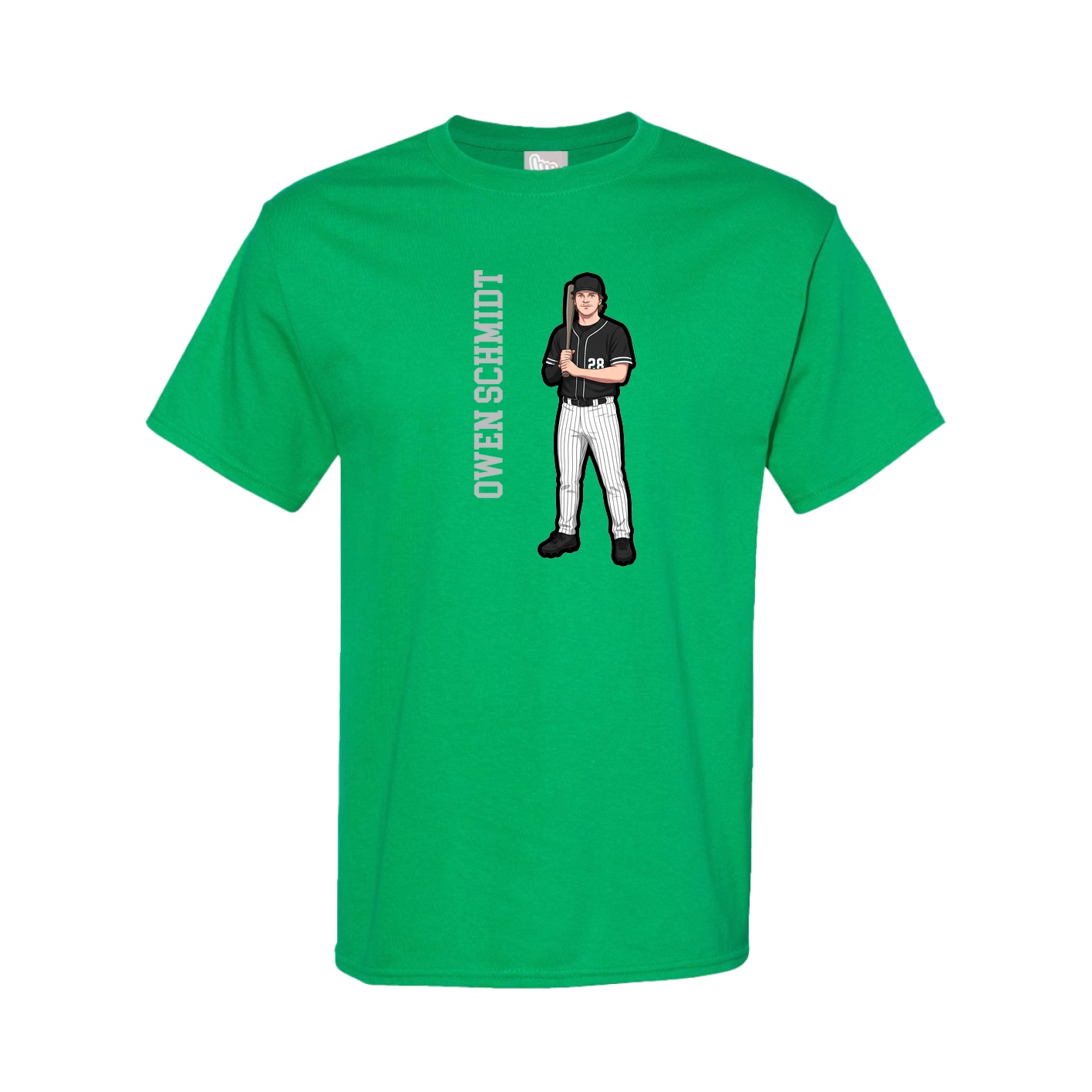 Tee — Name Vertical in Green