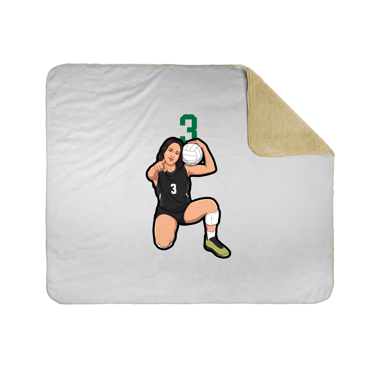 Throw Blanket — Number Top in White