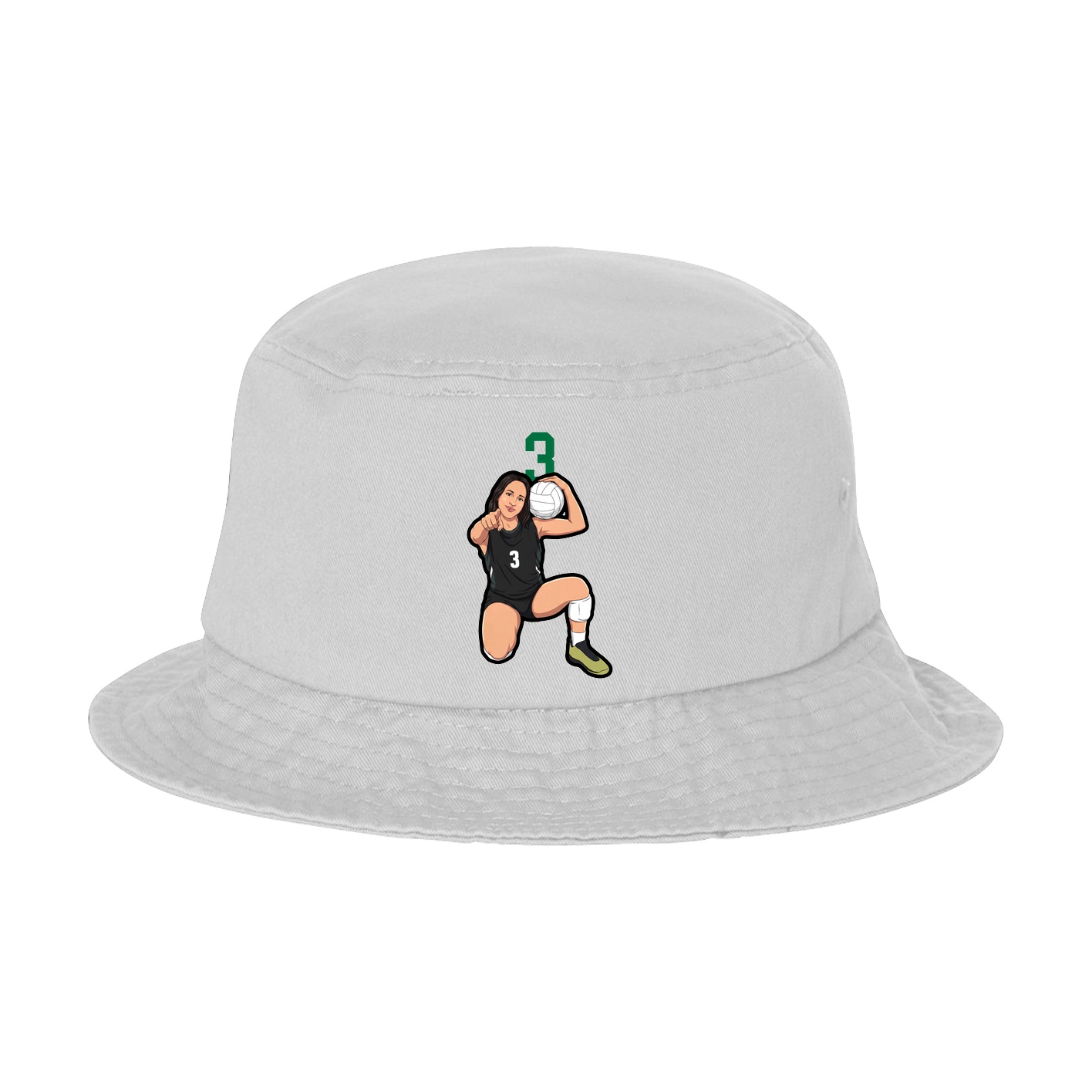Bucket Cap — Number Top in White