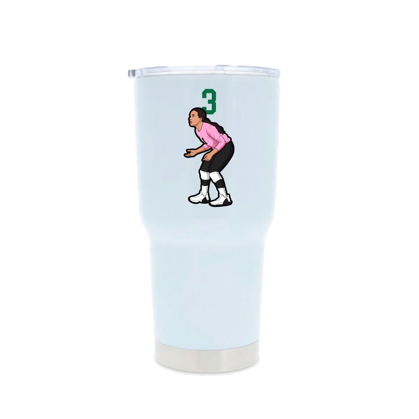 30oz Stainless Steel Tumbler — Number Top in White