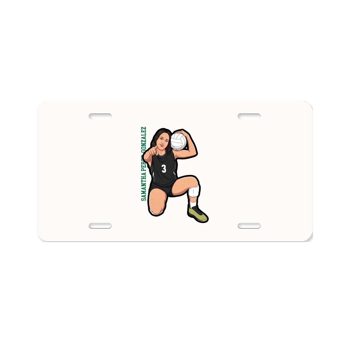 License Plate — Name Vertical in Classic