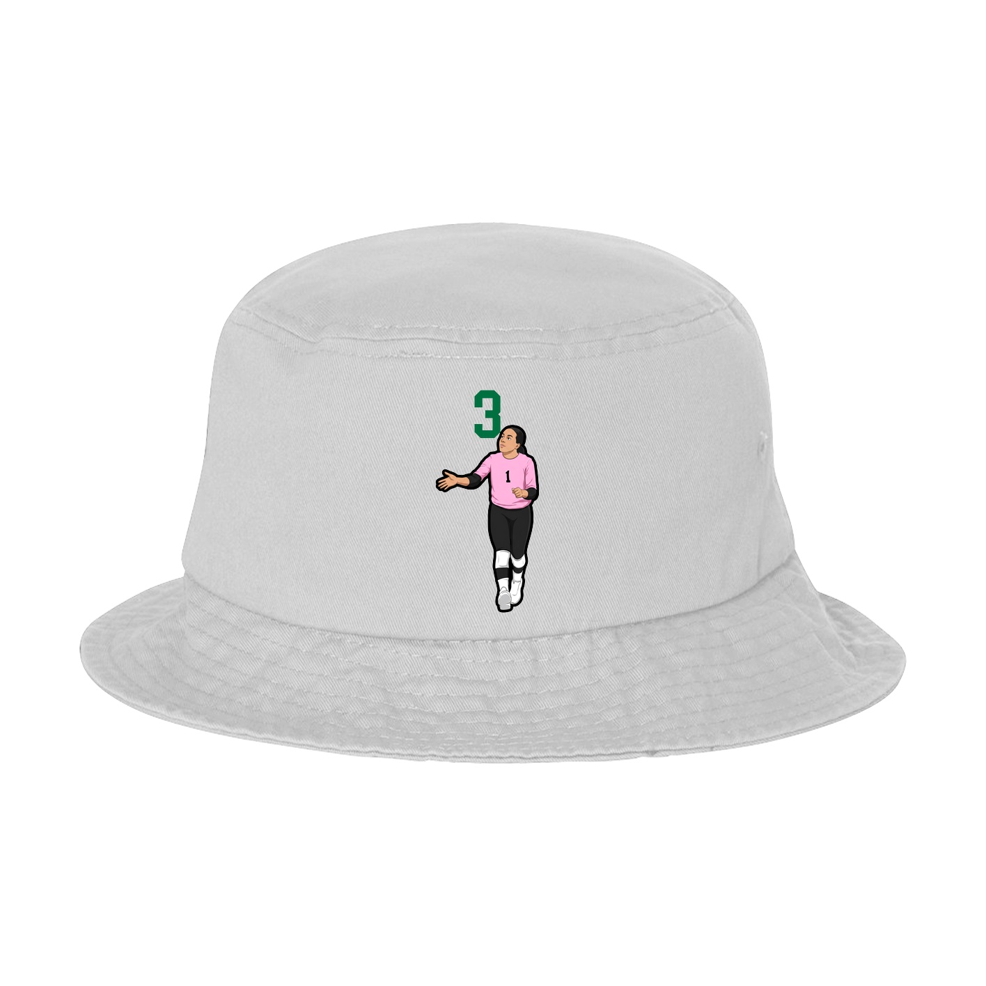 Bucket Cap — Number Top in White