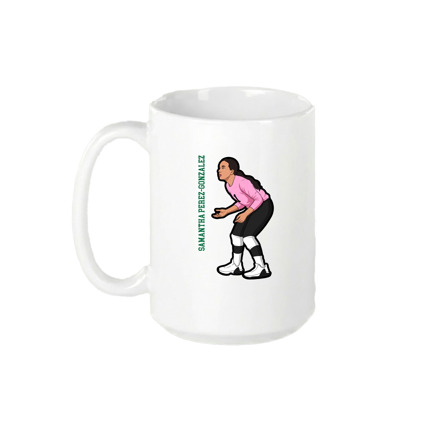 15oz Coffee Mug — Name Vertical in White