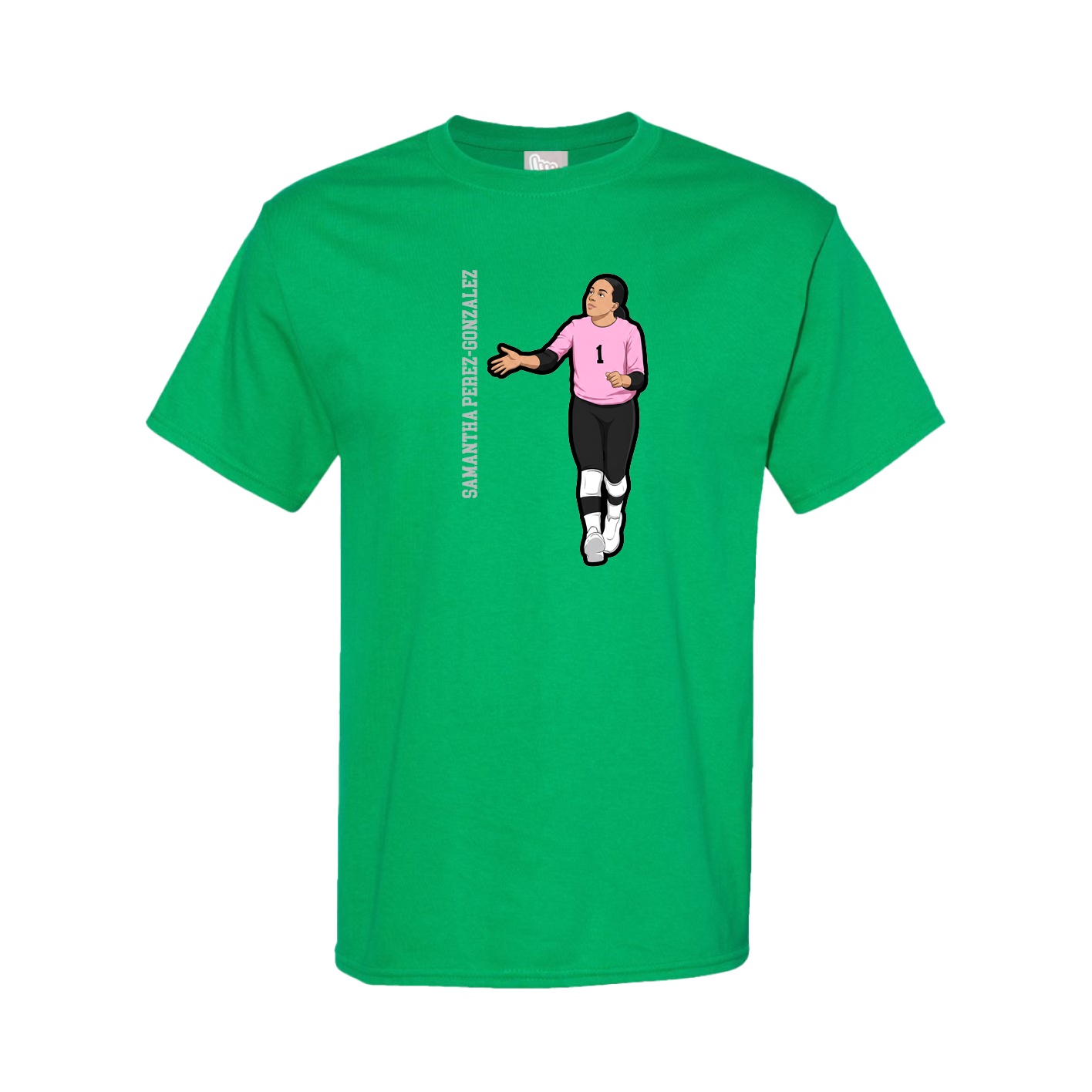 Tee — Name Vertical in Green
