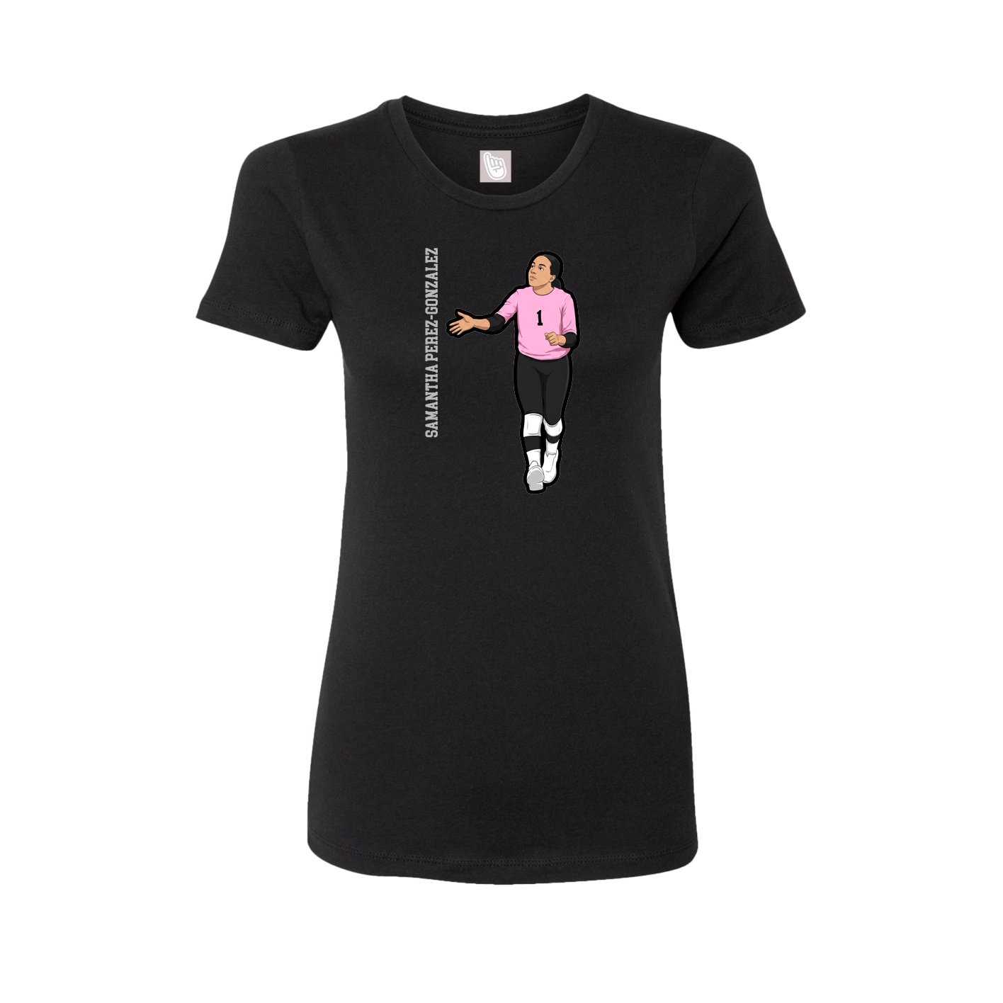 Womens Tee — Name Vertical in Black