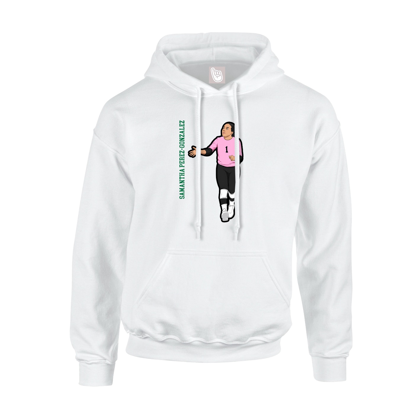 Youth Hoodie — Name Vertical in White