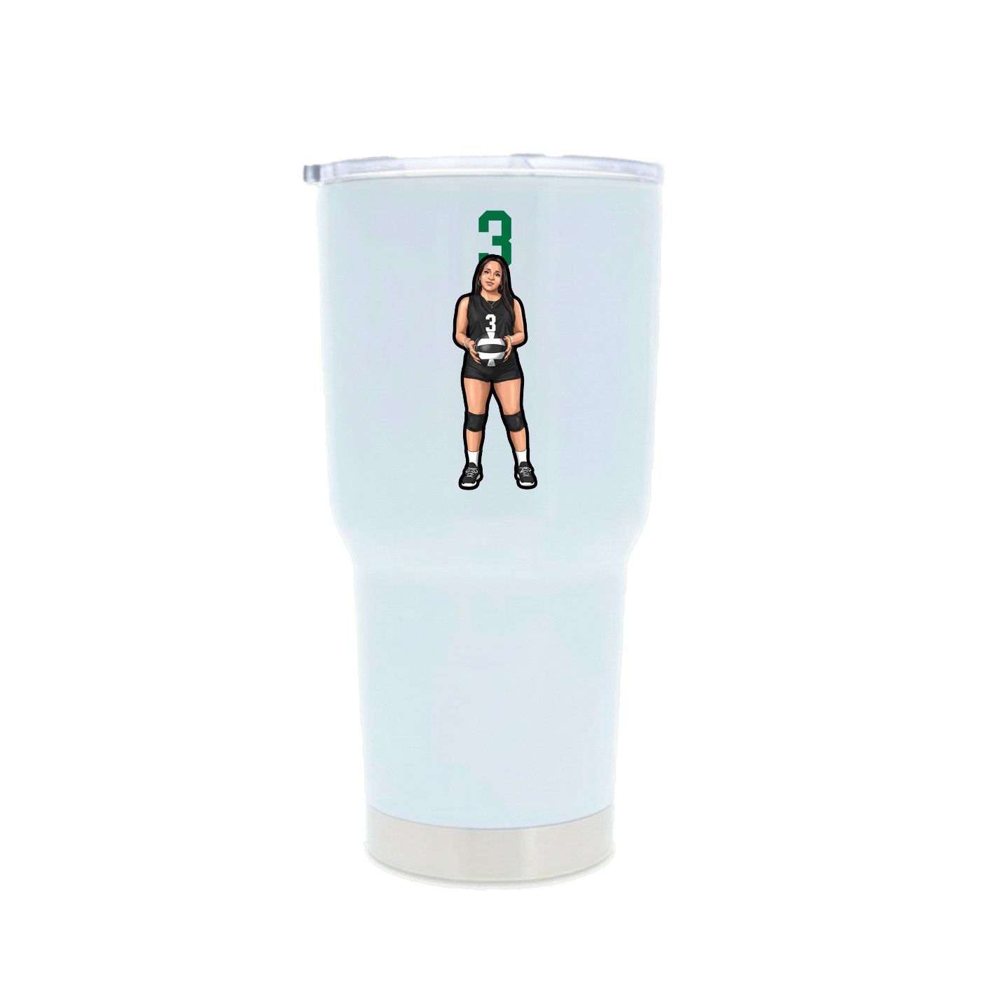 30oz Stainless Steel Tumbler — Number Top in White