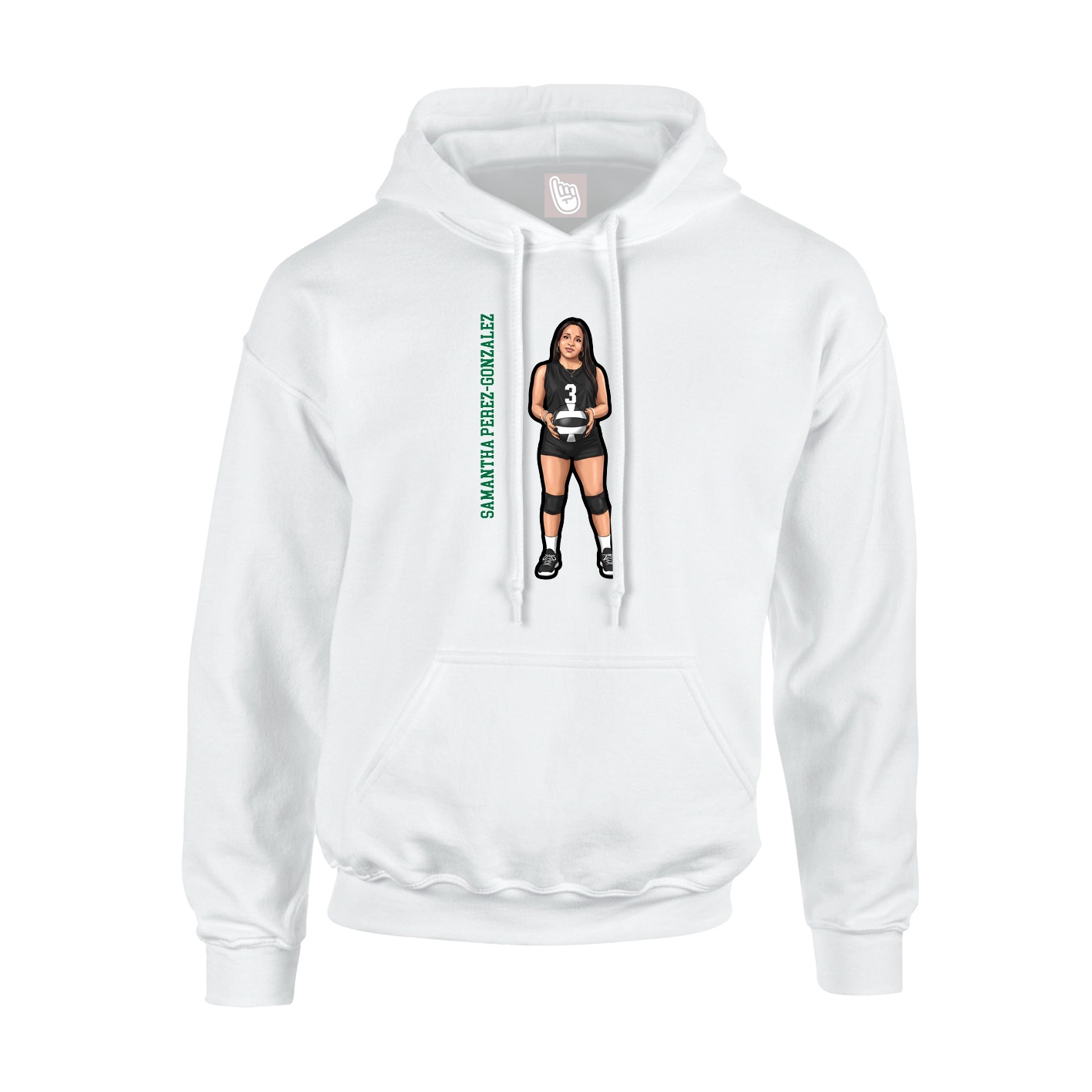 Hoodie — Name Vertical in White