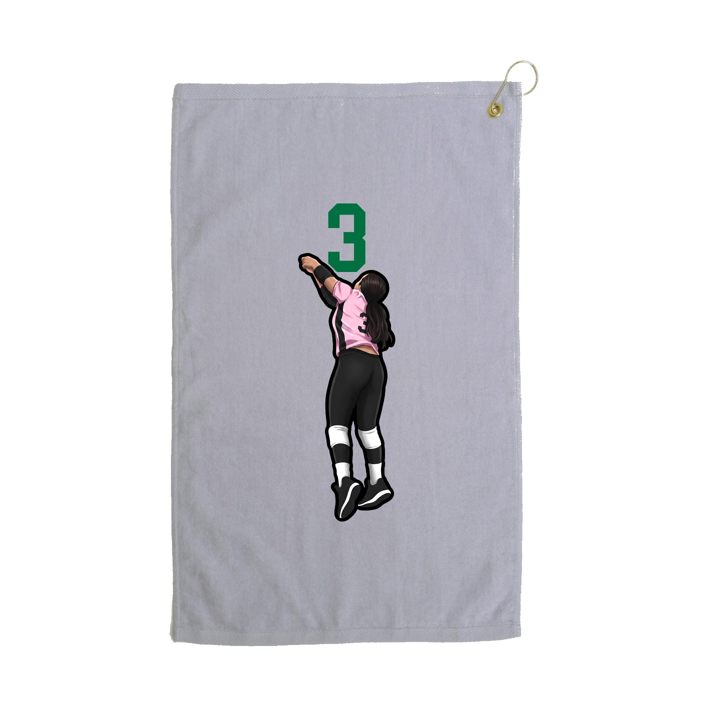 Golf Towel — Number Top in Grey