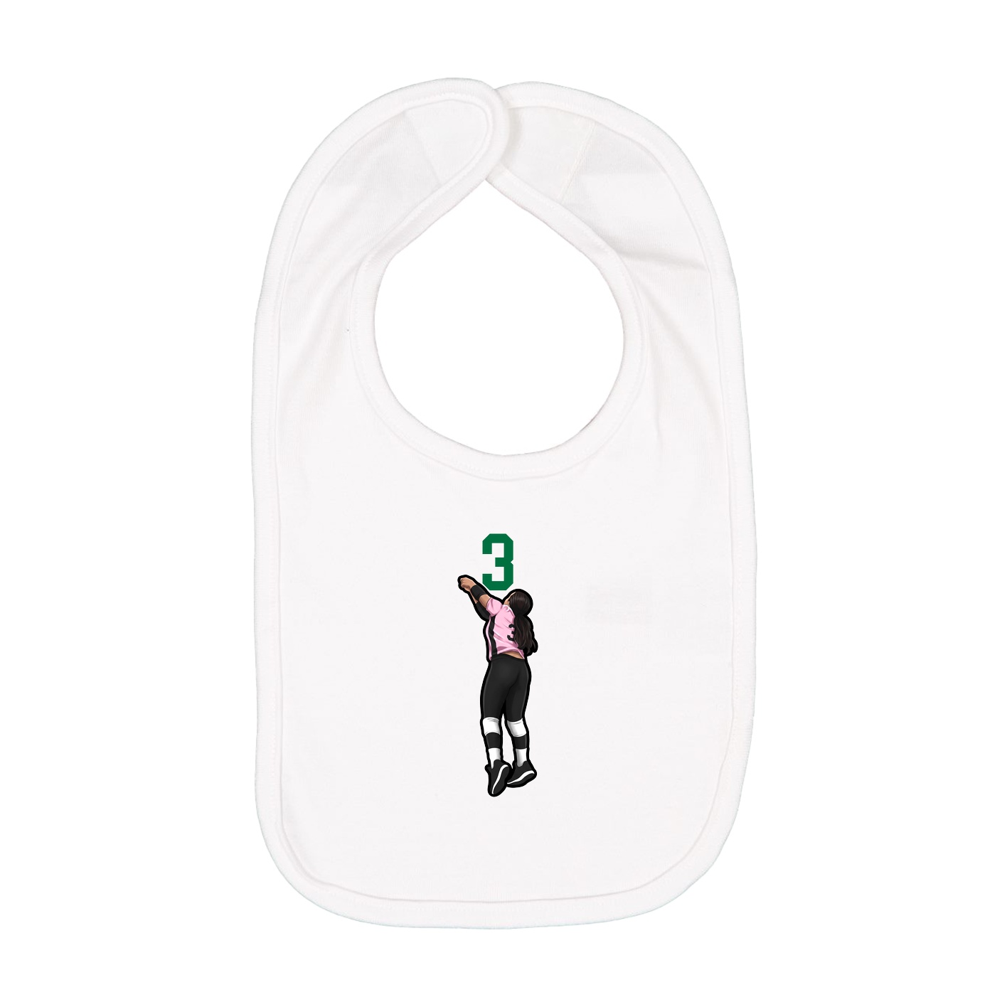 Infant Bib — Number Top in White