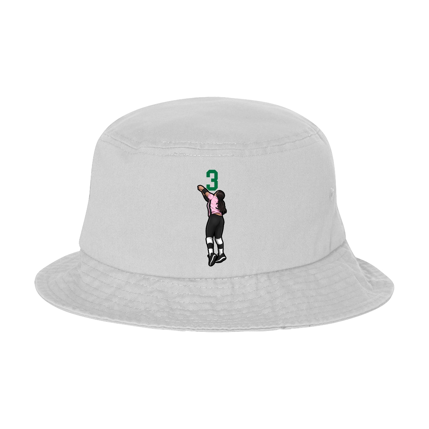 Bucket Cap — Number Top in White