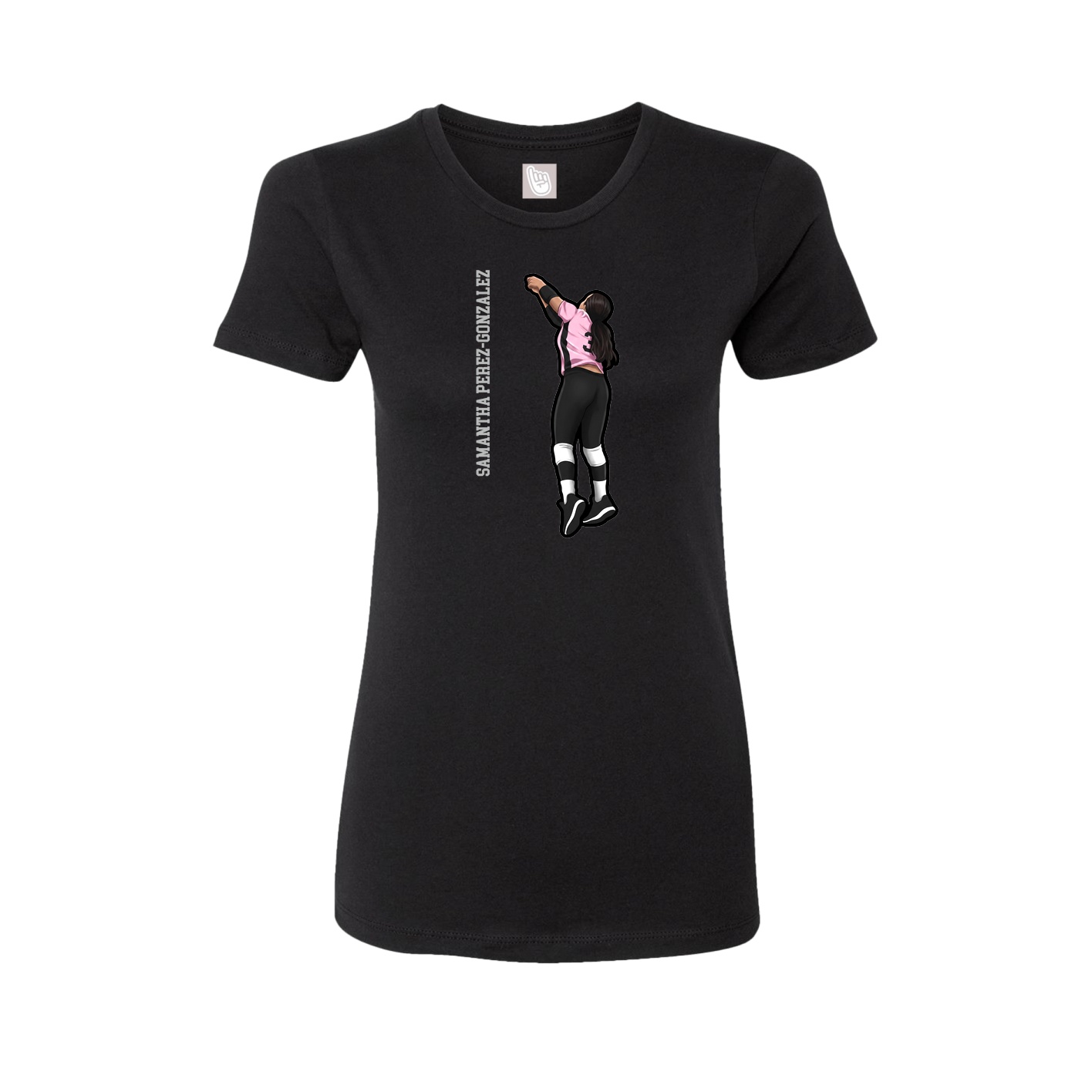 Womens Tee — Name Vertical in Black