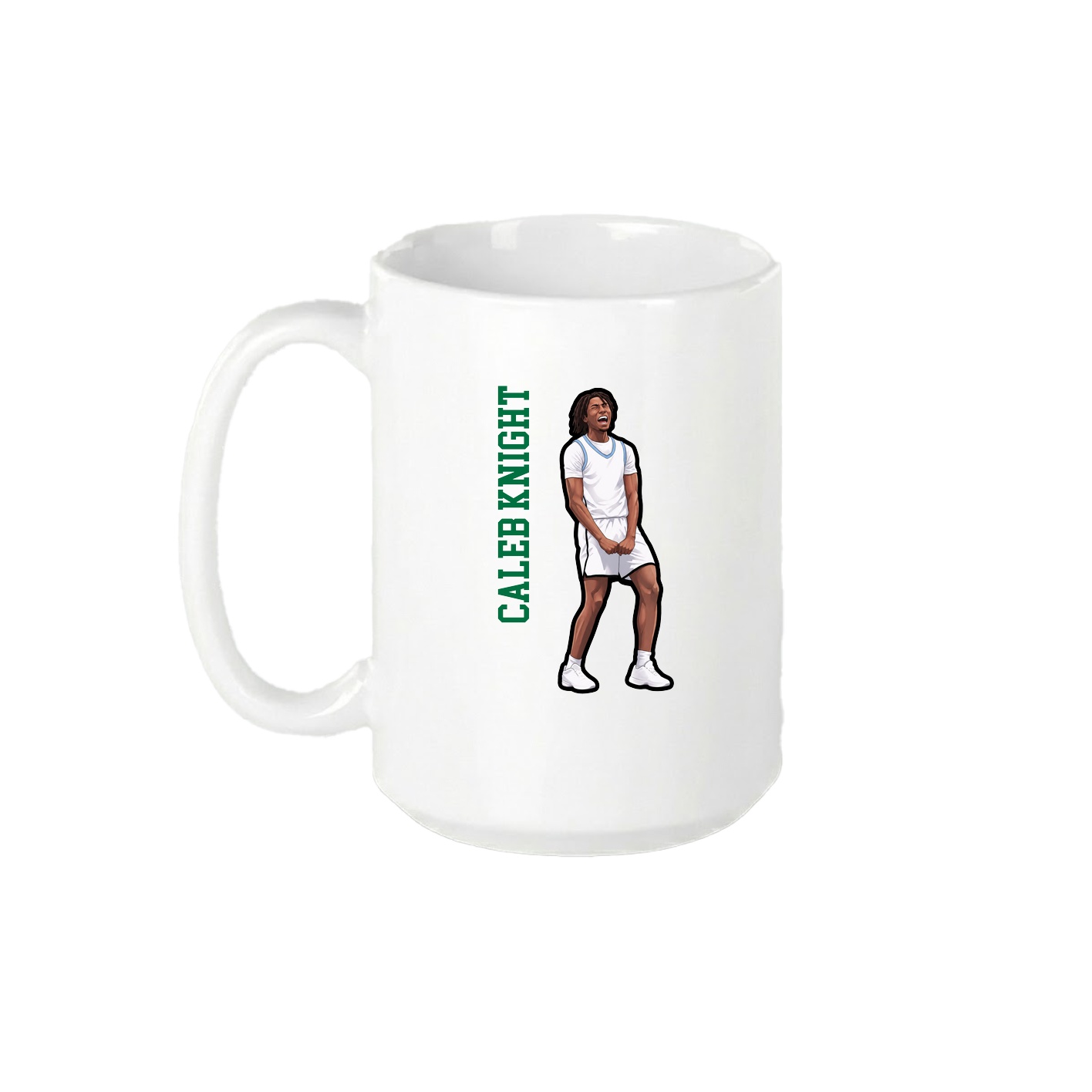 15oz Coffee Mug — Name Vertical in White