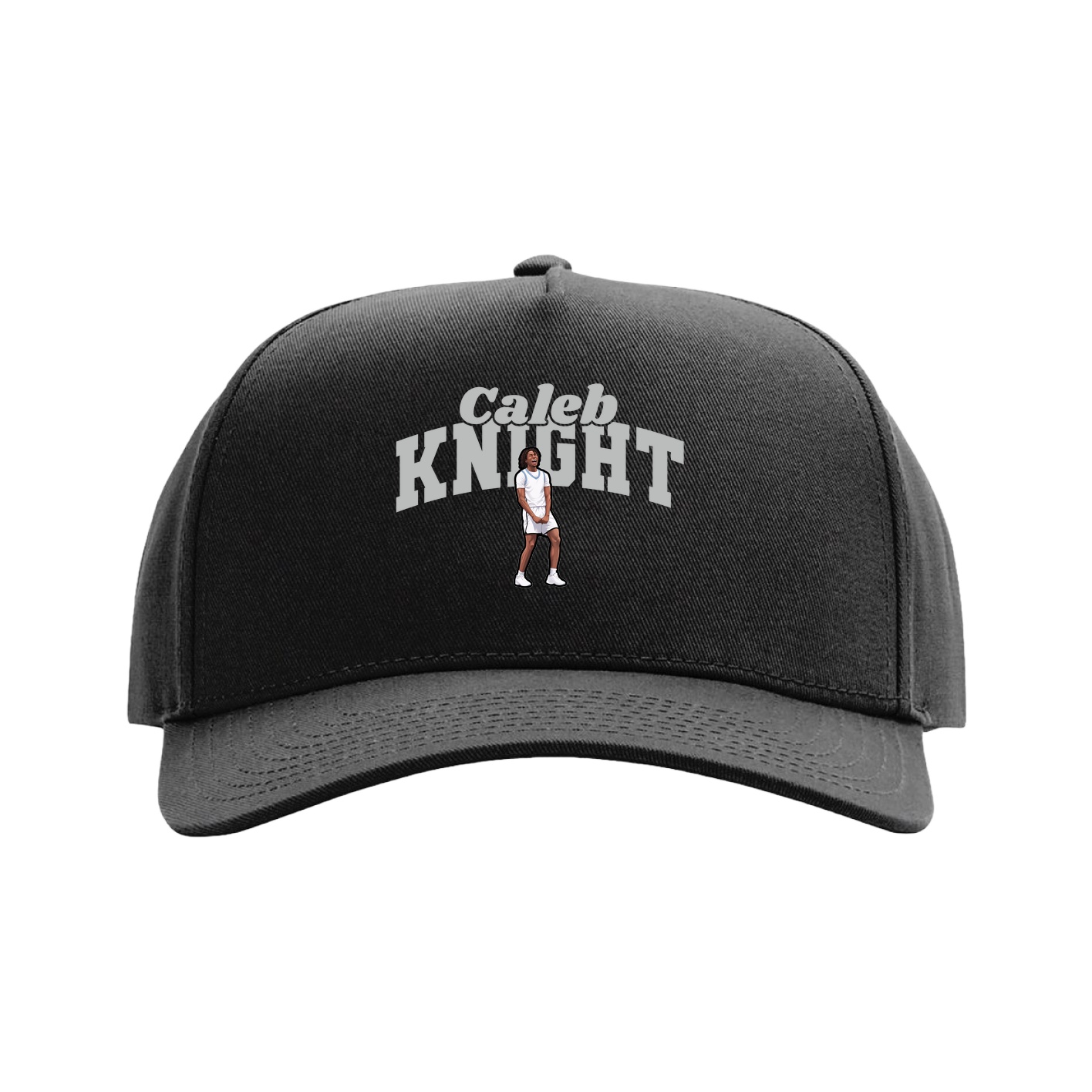 Full Fabric Five-Panel Champ Cap — Signature Arch in Black