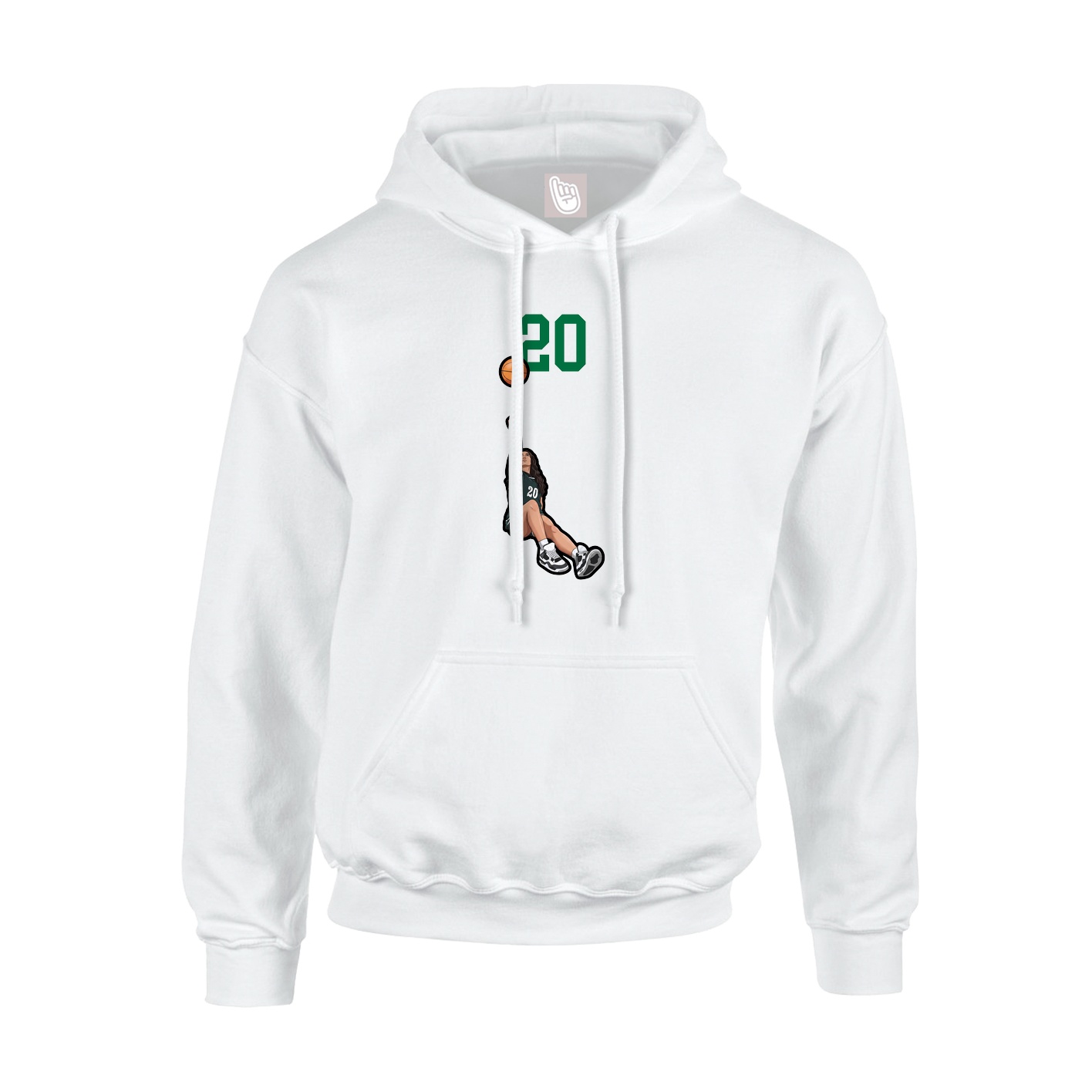 Youth Hoodie — Number Top in White
