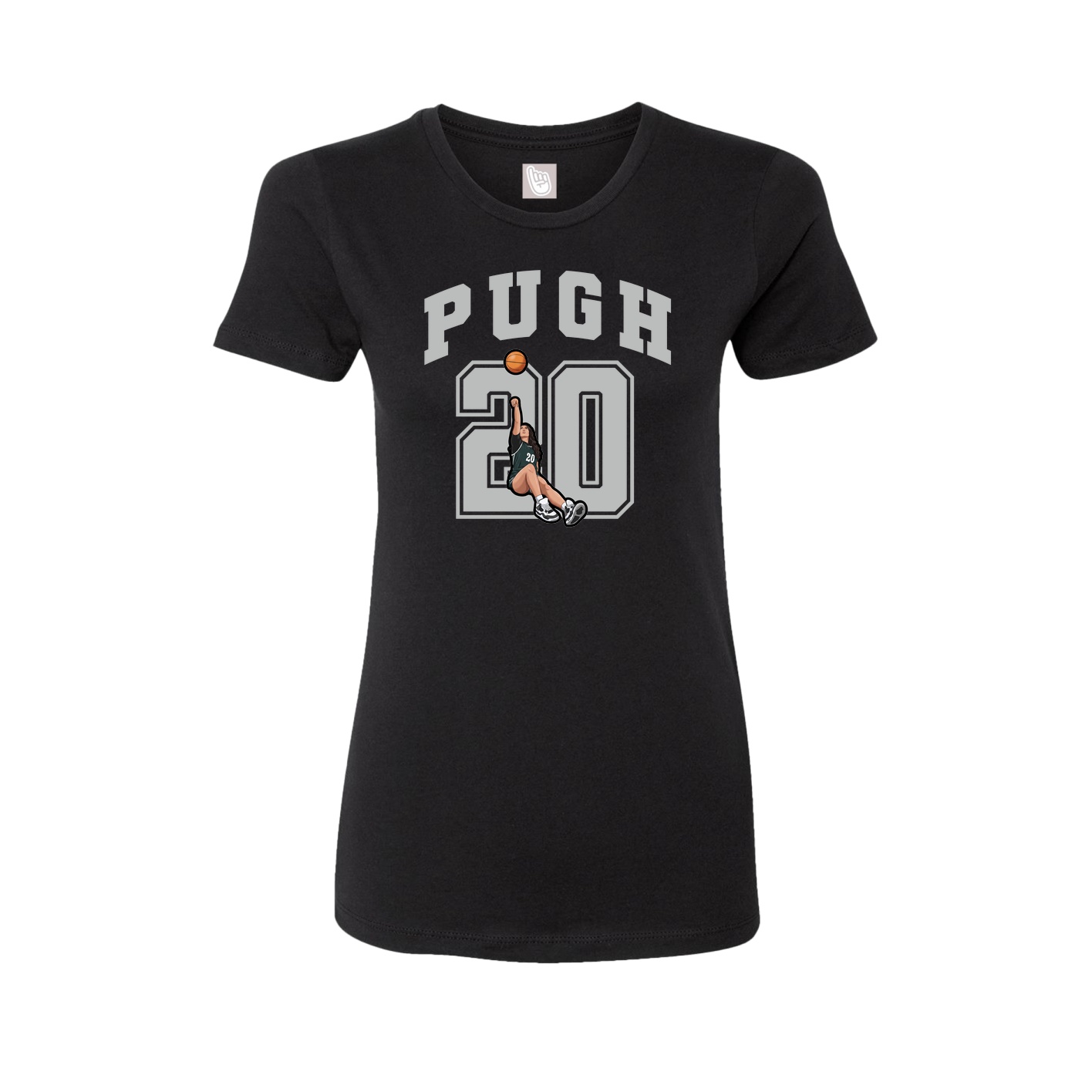 Fitted Women's Tee — Number in Black