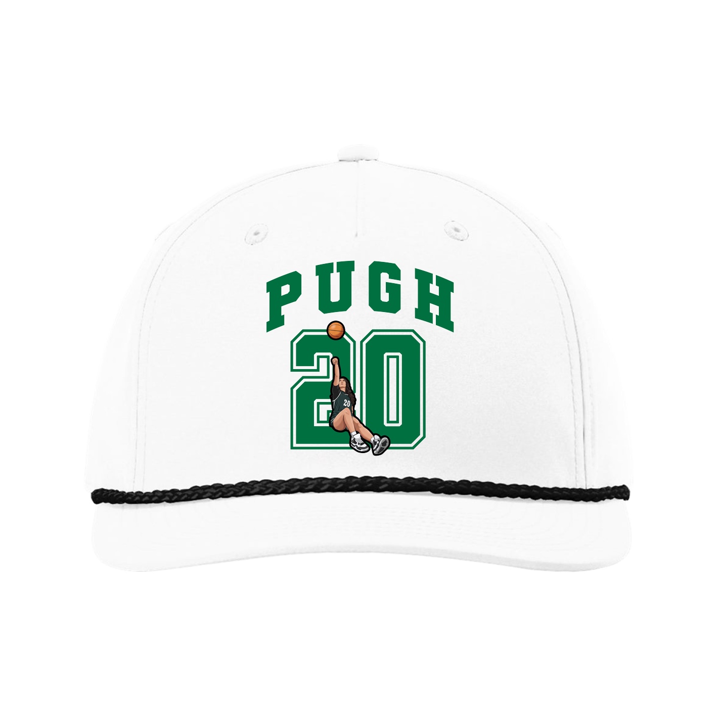 Five-Panel Classic Rope Cap — Number in White