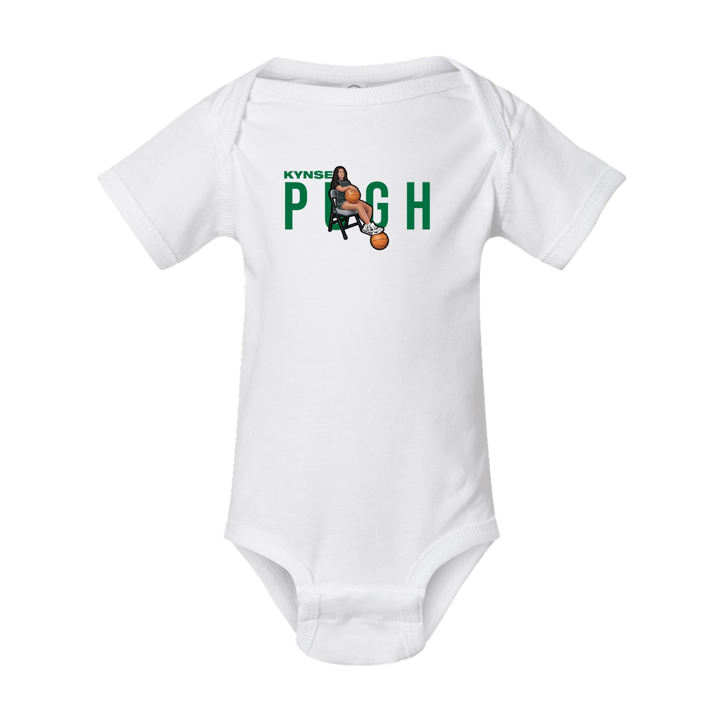 Baby Onesie — Player Name in White