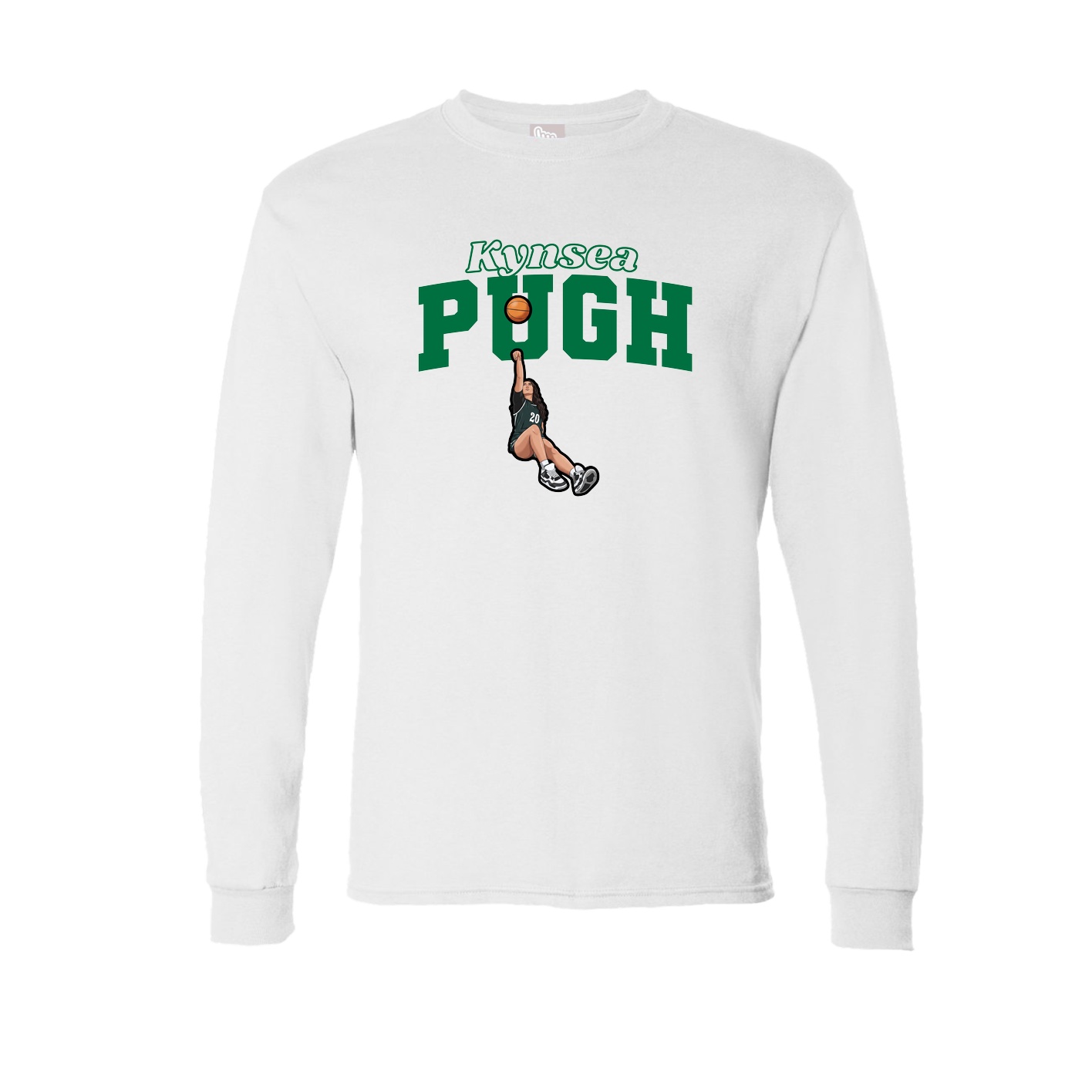 Long Sleeve Tee — Name Arch in White
