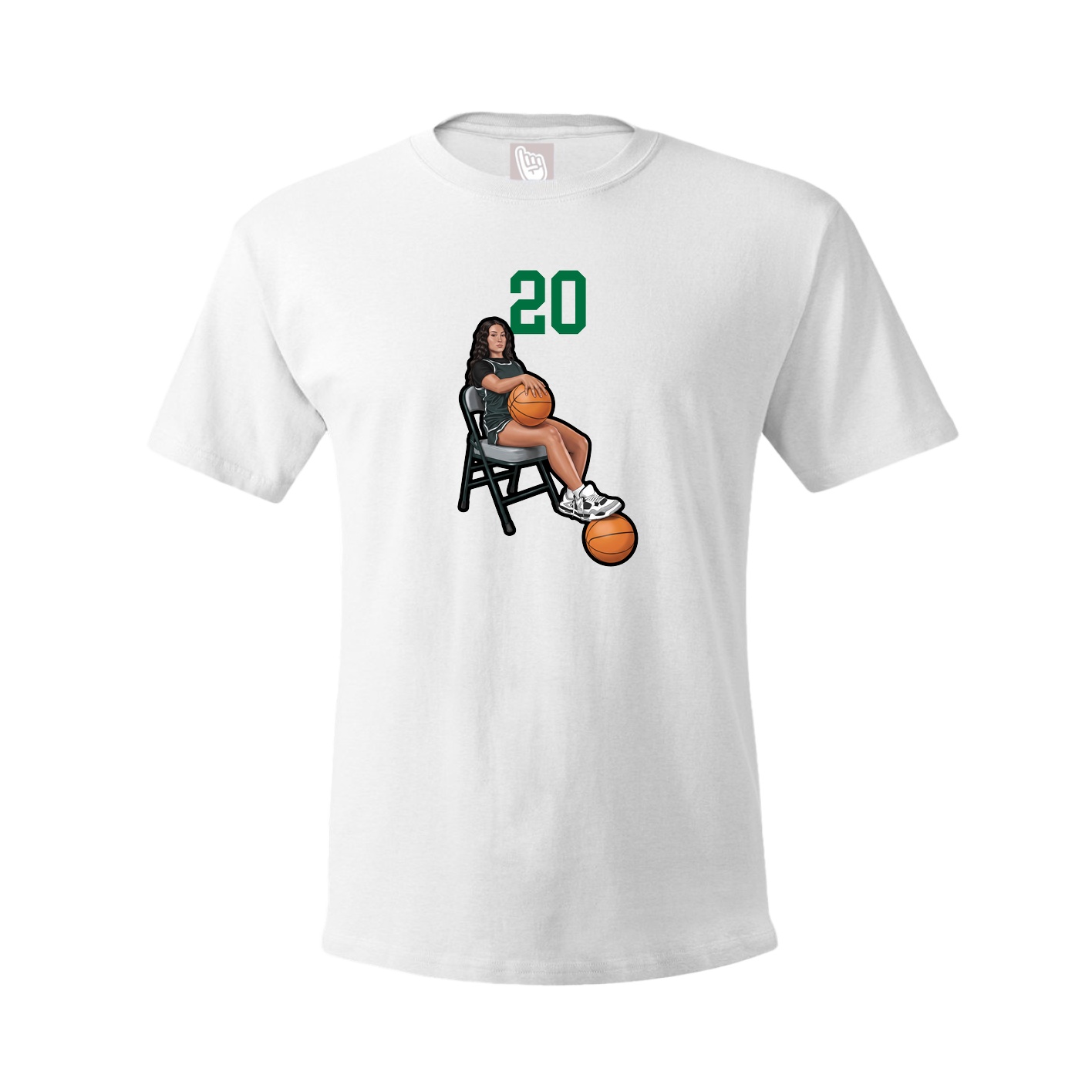 Youth Tee — Number Top in White