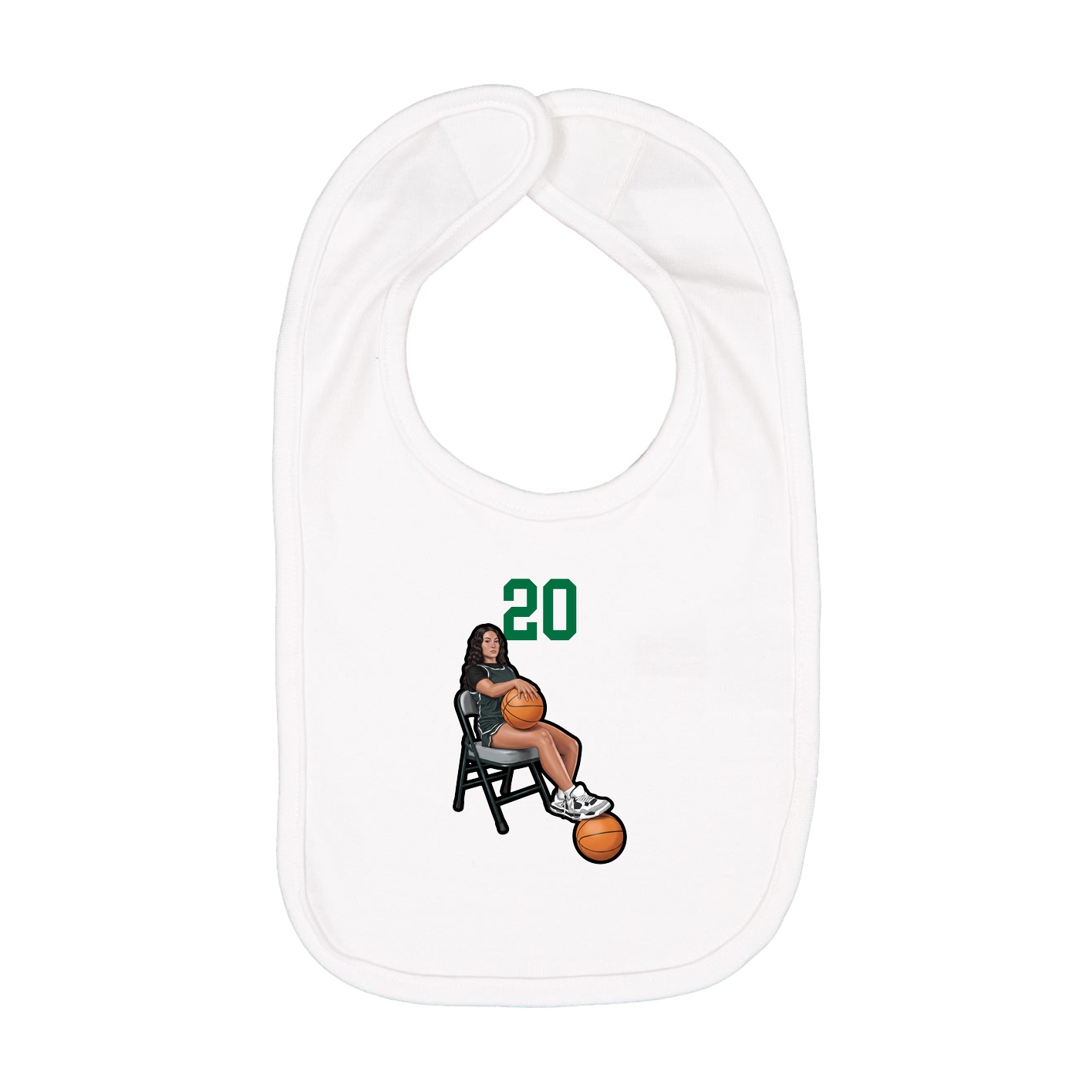 Infant Bib — Number Top in White