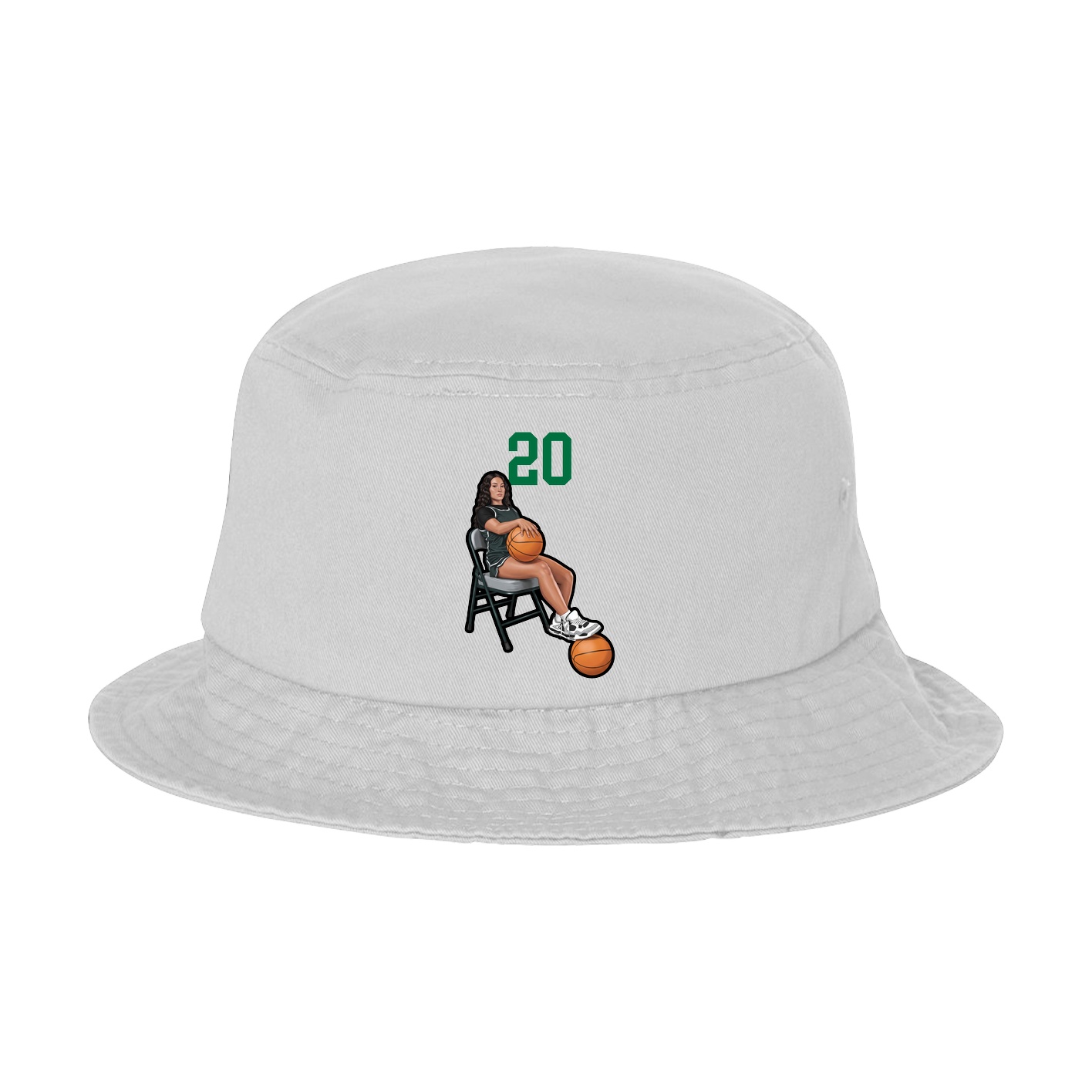 Bucket Cap — Number Top in White
