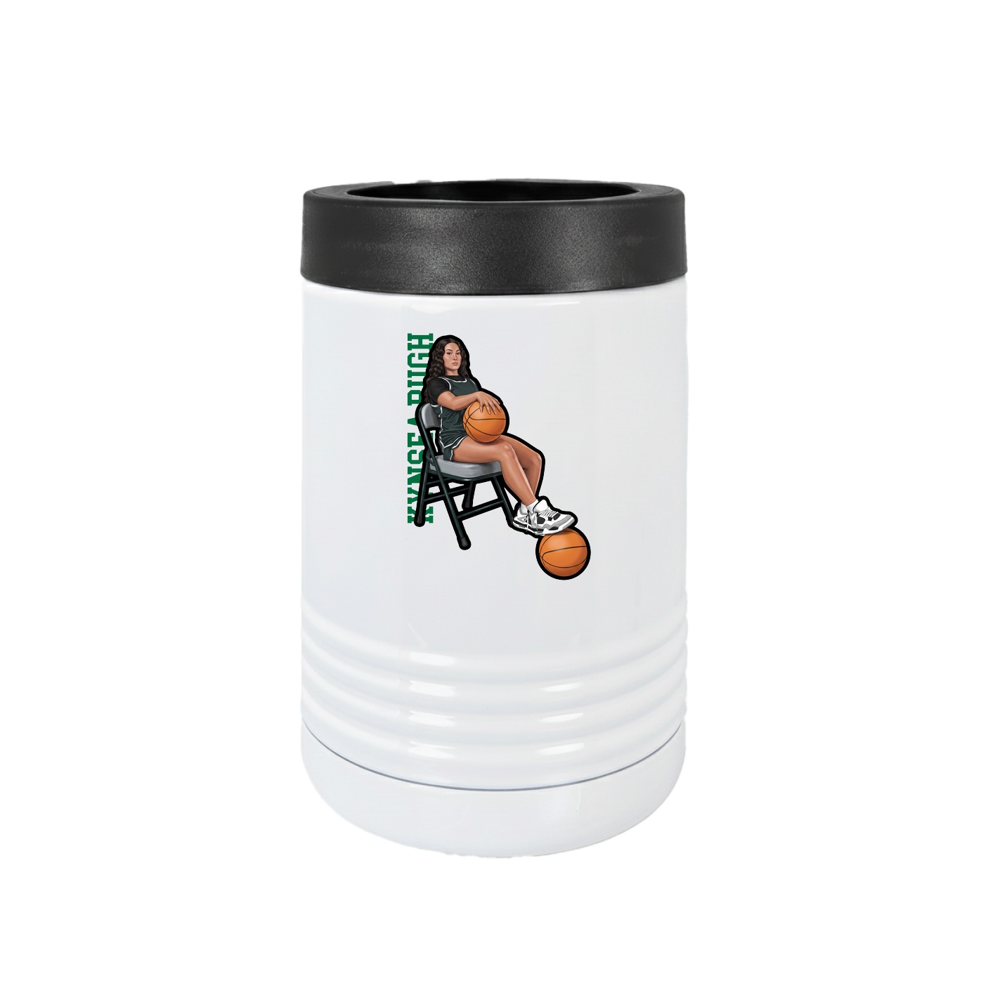 Beverage Holder — Name Vertical in White