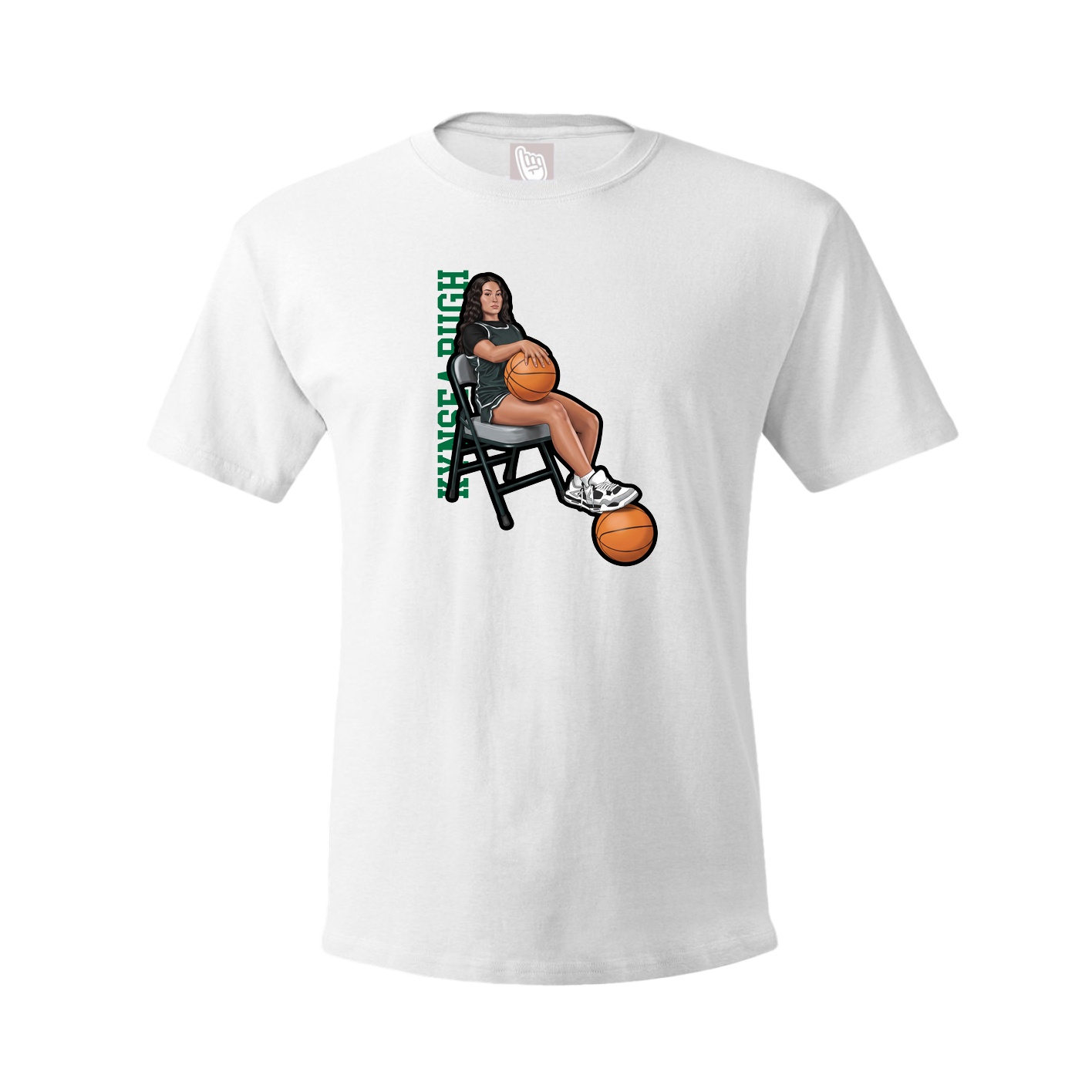 Tee — Name Vertical in White