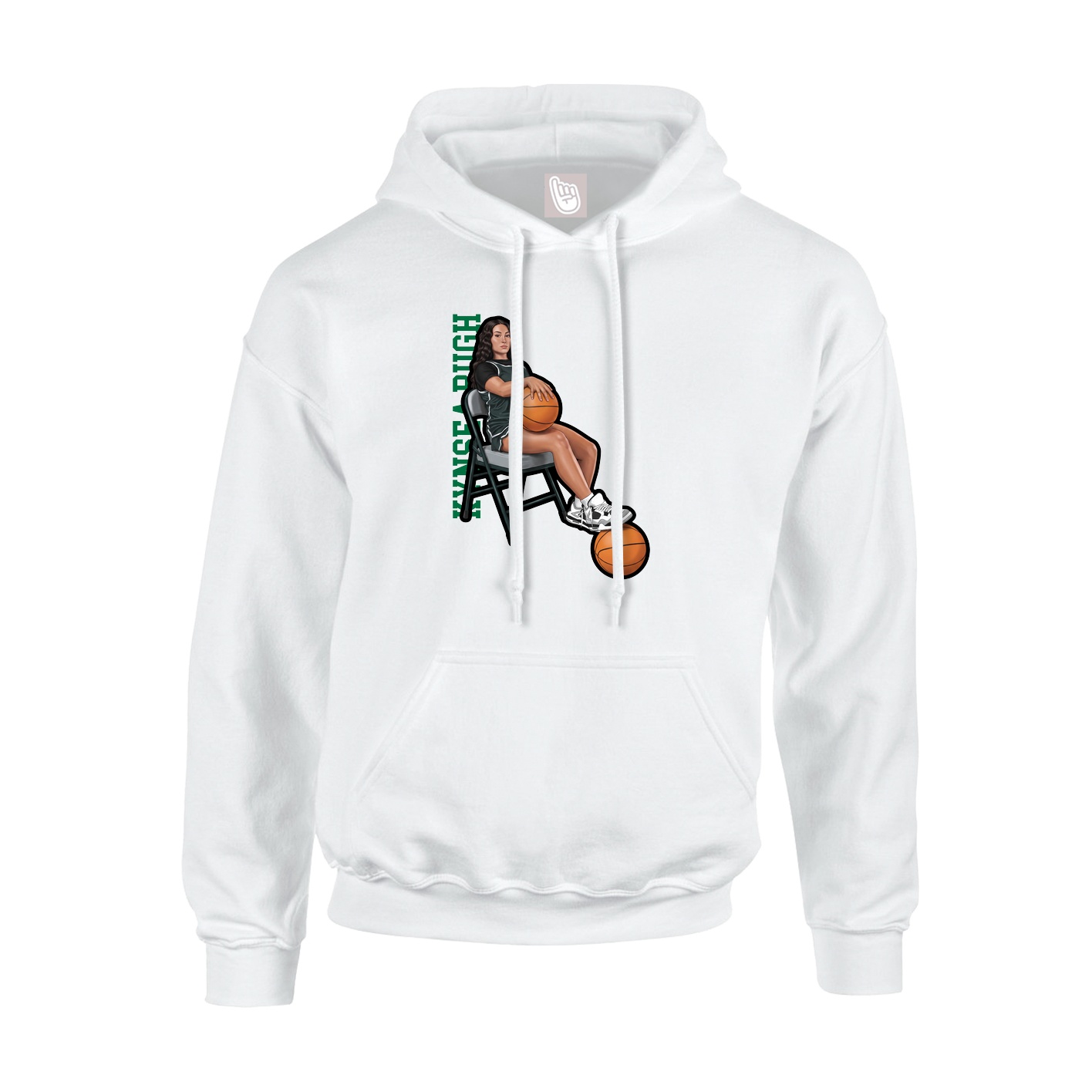Hoodie — Name Vertical in White