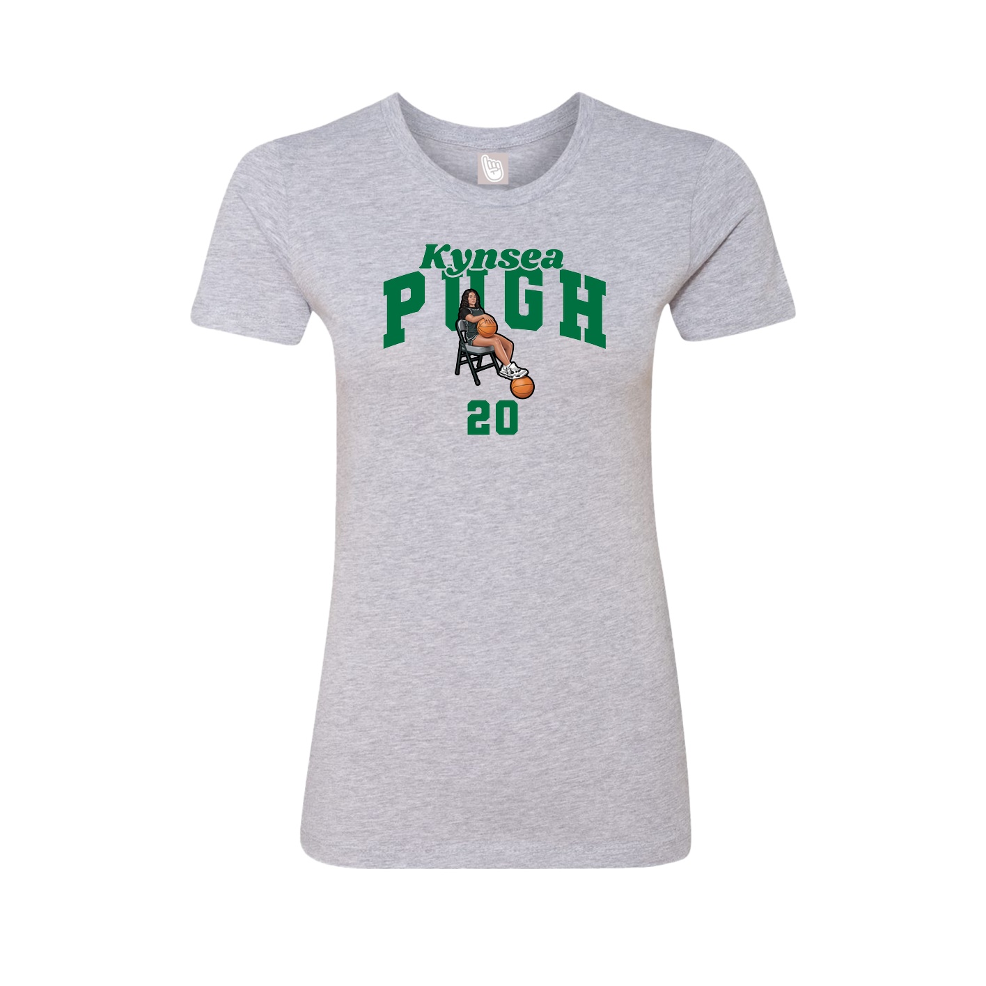 Fitted Women's Tee — Signature Arch in Grey