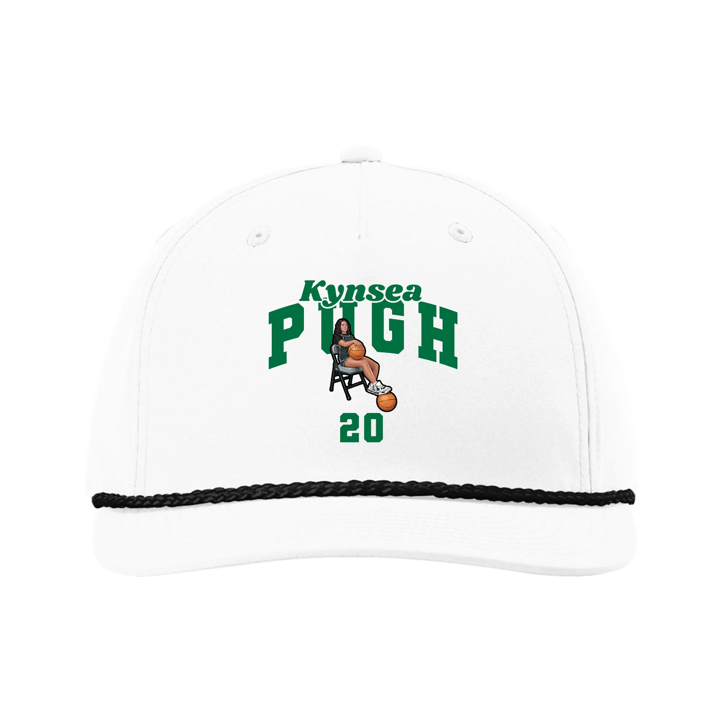 Five-Panel Classic Rope Cap — Signature Arch in White