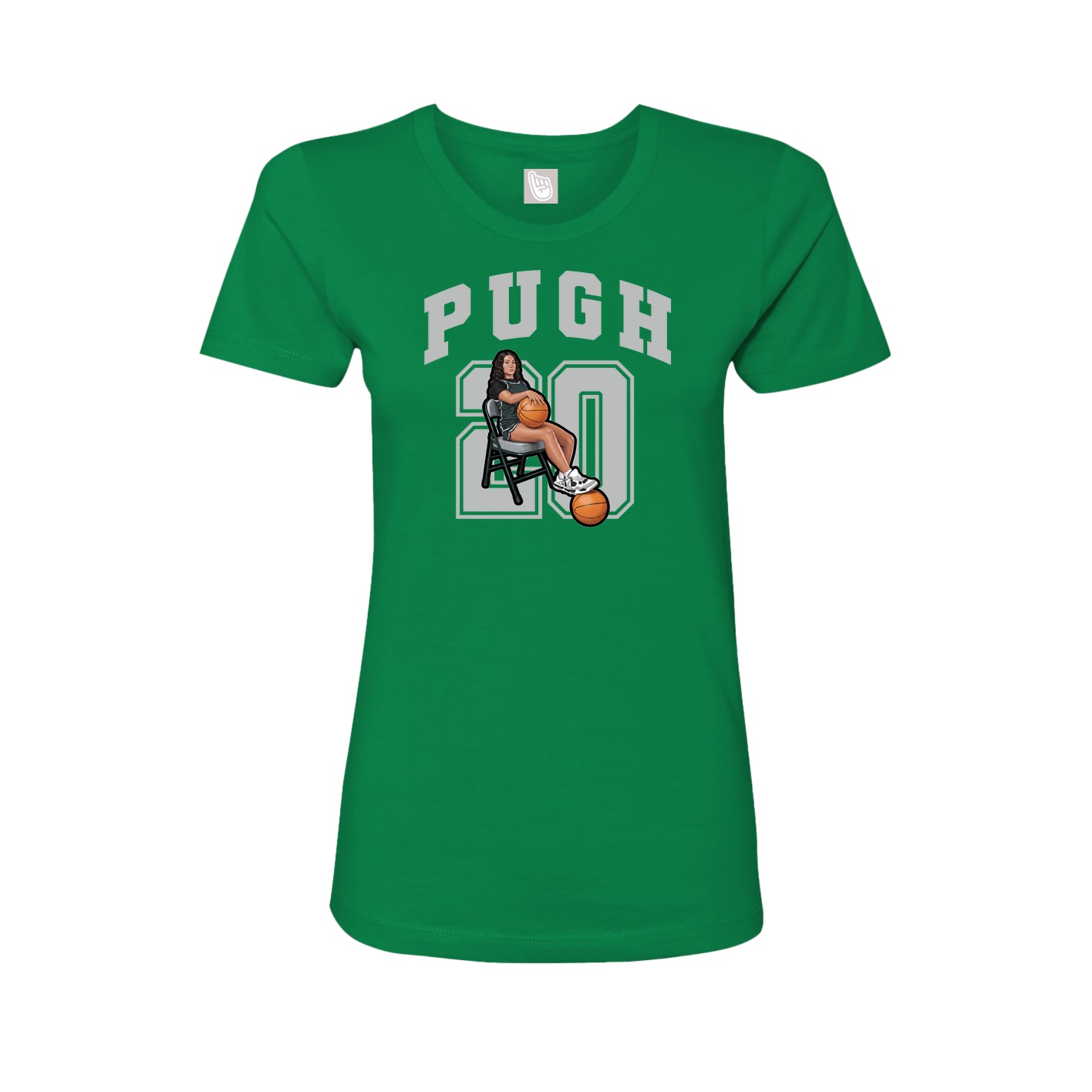 Fitted Women's Tee — Number in Green