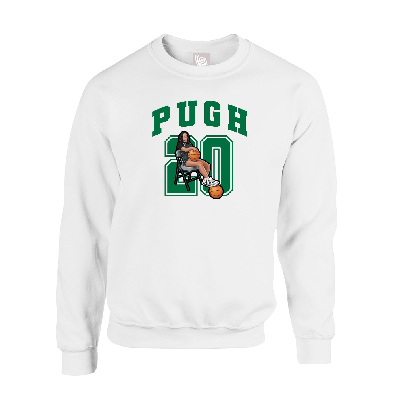Fleece Crew — Number in White