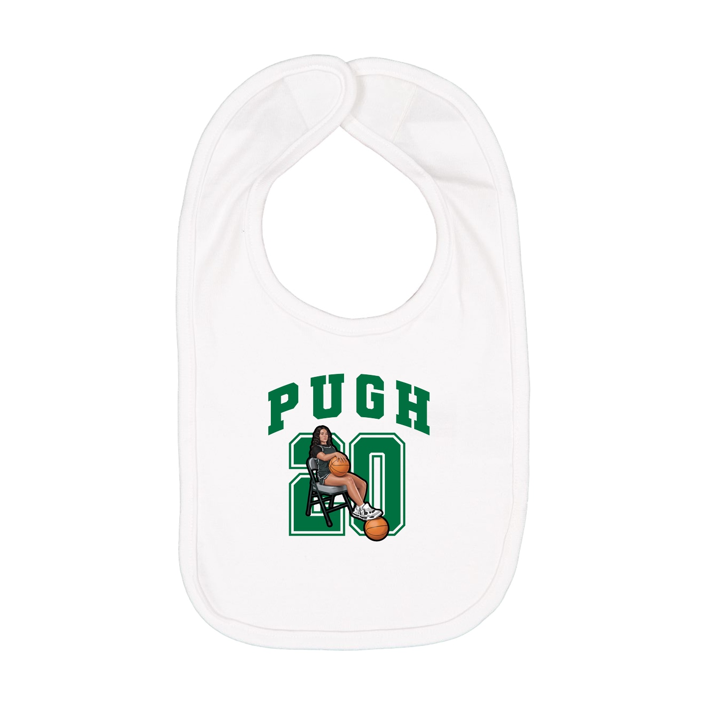Infant Bib — Number in White