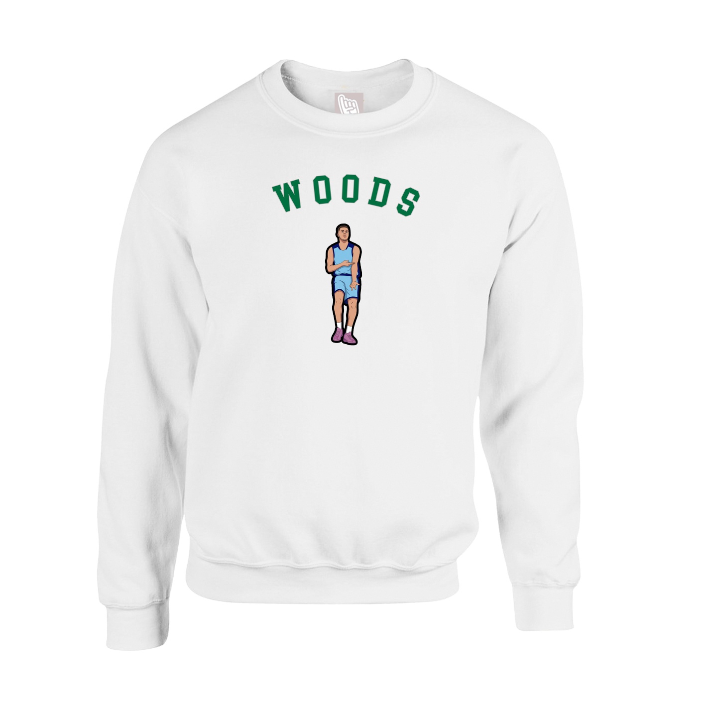 Fleece Crew — Shirsey Arch in White