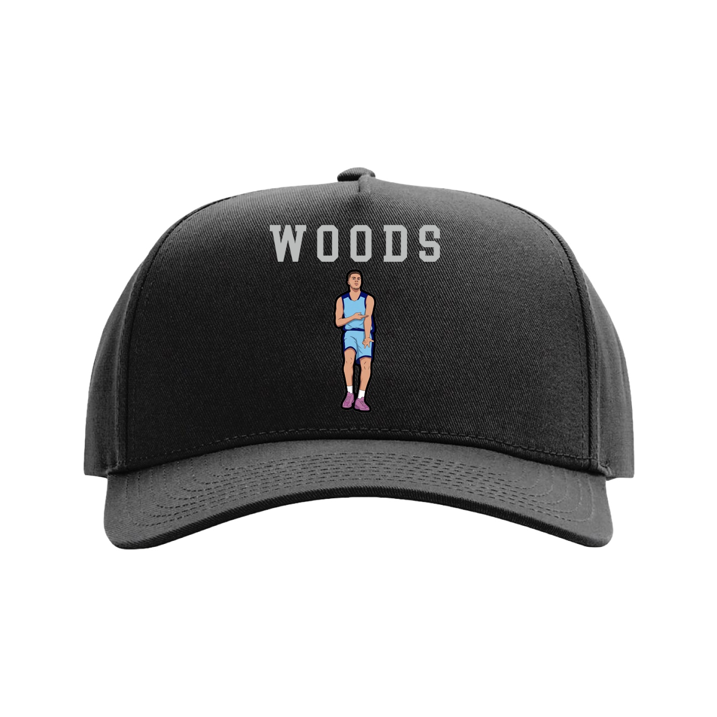 Full Fabric Five-Panel Champ Cap — Shirsey in Black