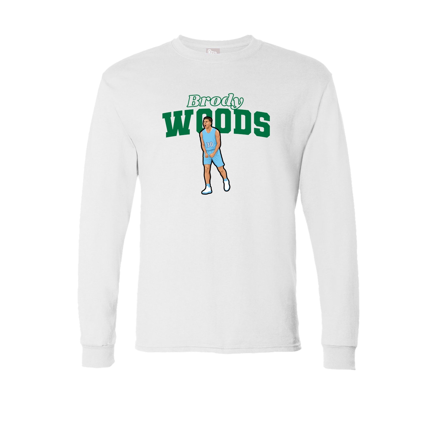 Long Sleeve Tee — Name Arch in White
